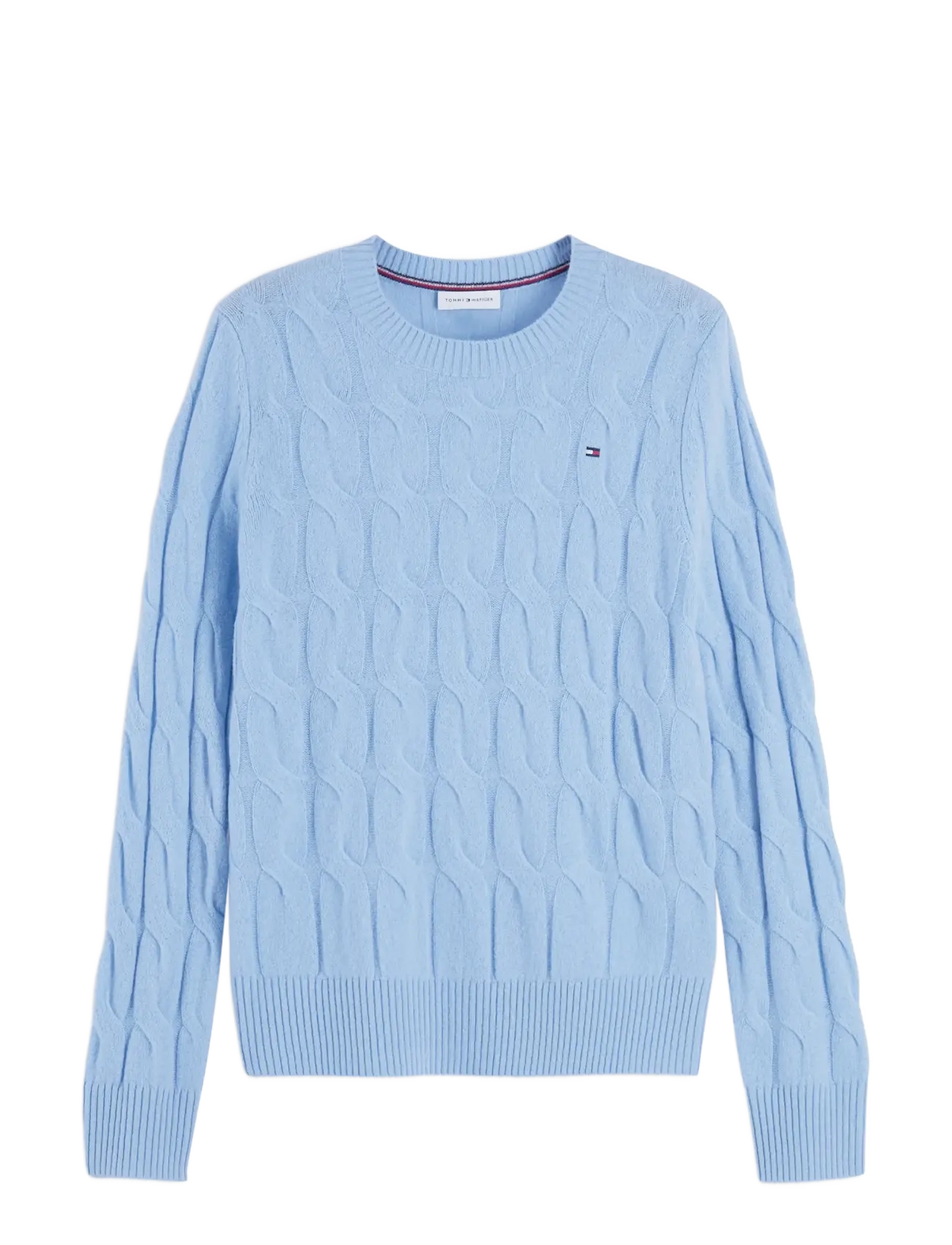 Tommy Hilfiger SOFT WOOL CABLE C-NK LS SWT - Tøj - FADED LIGHT BLUE / blue