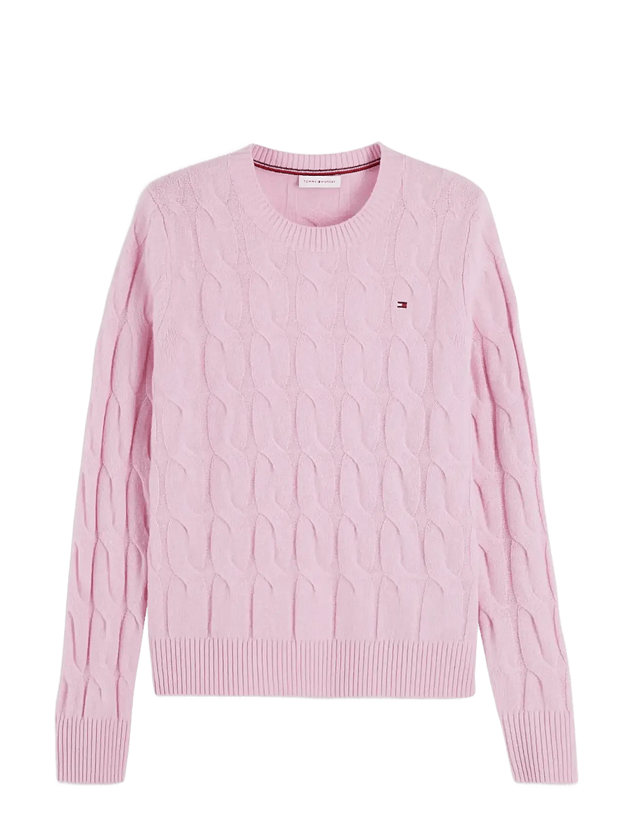 Tommy Hilfiger - SOFT WOOL CABLE C-NK LS SWT - stickade tröjor - frosted rose - 1