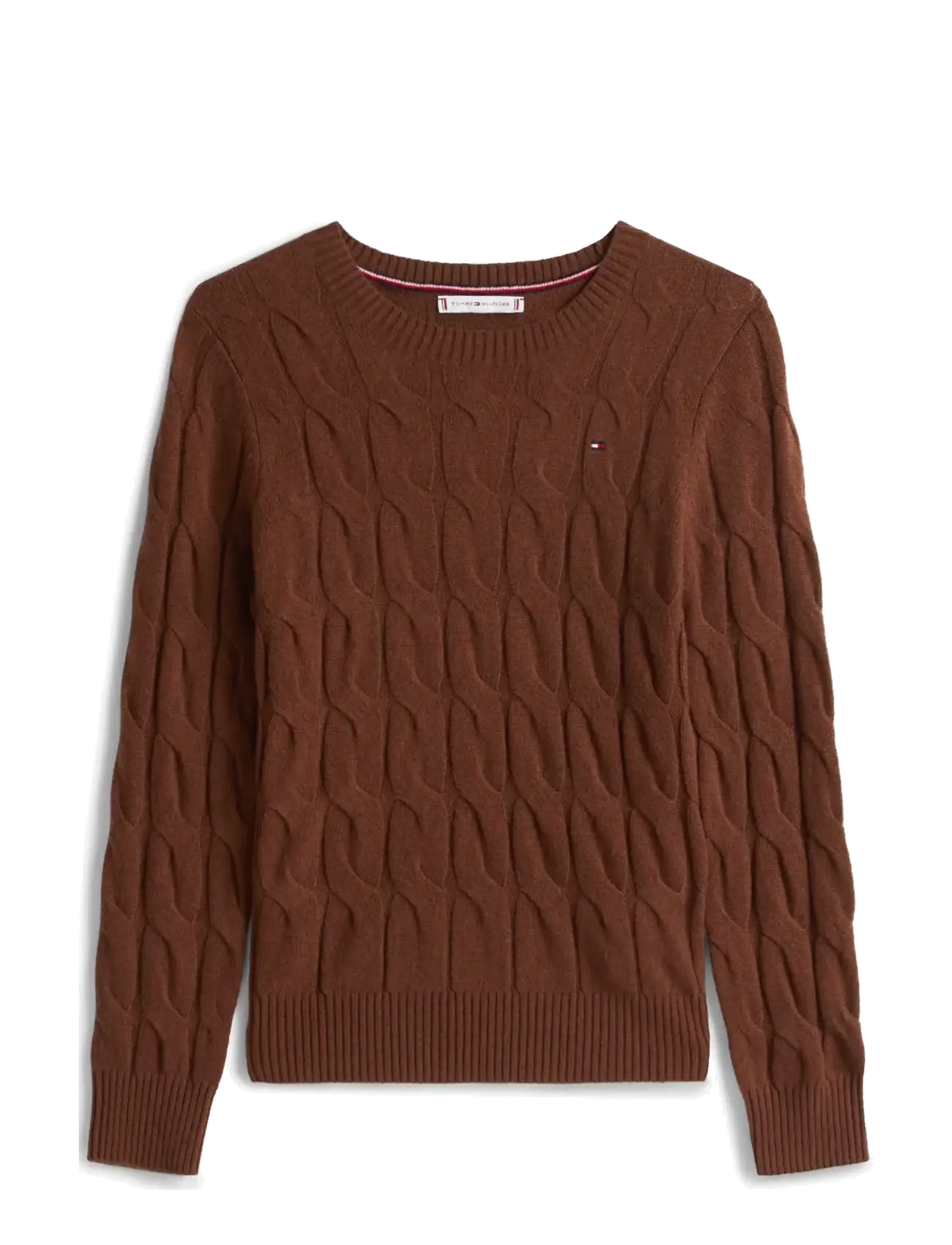 Tommy Hilfiger SOFT WOOL CABLE C-NK LS SWT - Pullover - LEGACY BROWN / brown