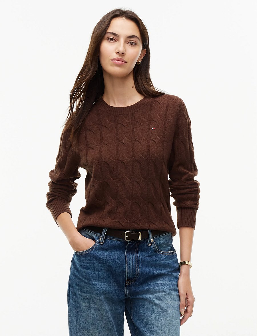 Tommy Hilfiger - SOFT WOOL CABLE C-NK LS SWT - pullover - legacy brown - 0