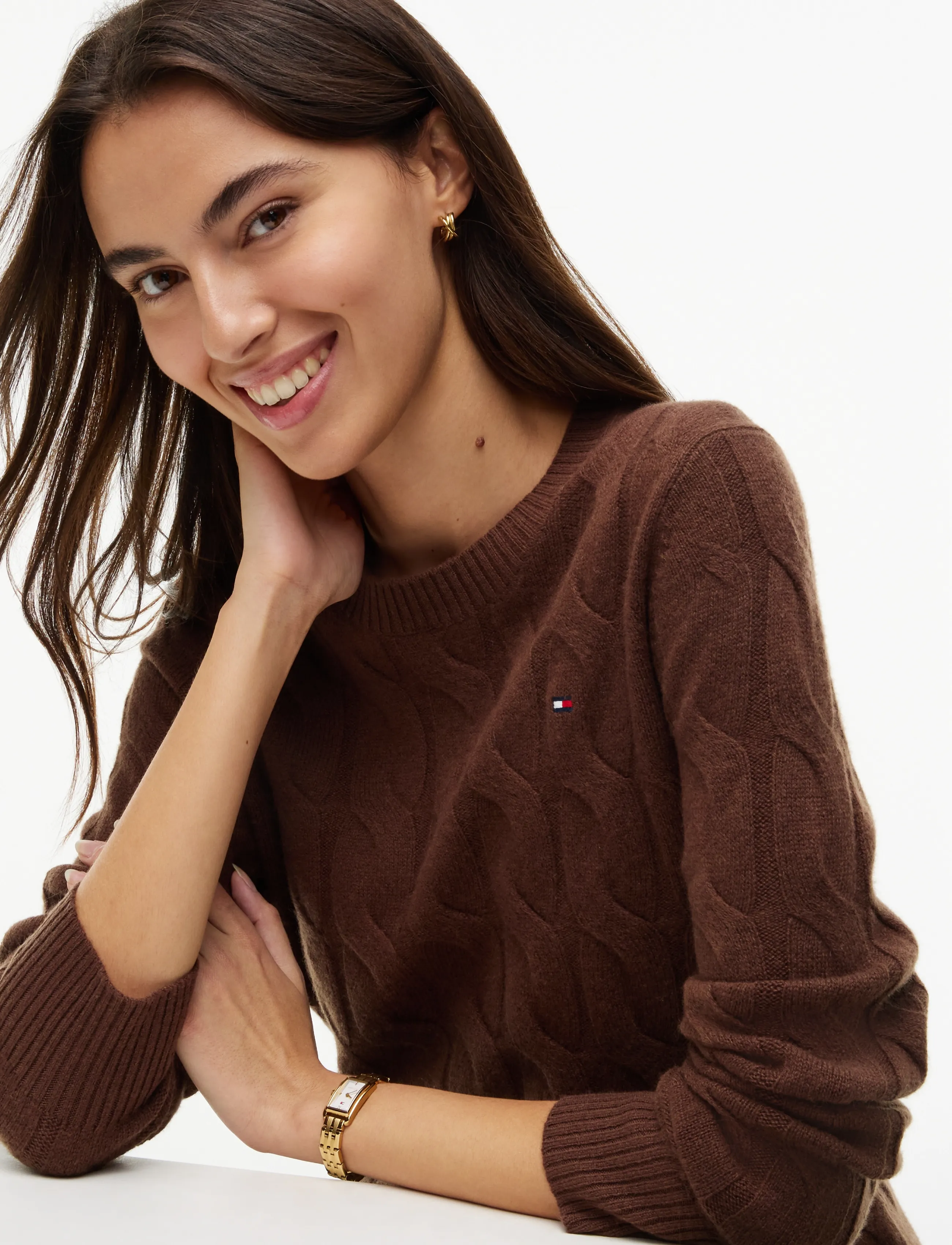 Tommy Hilfiger - SOFT WOOL CABLE C-NK LS SWT - pullover - legacy brown - 3
