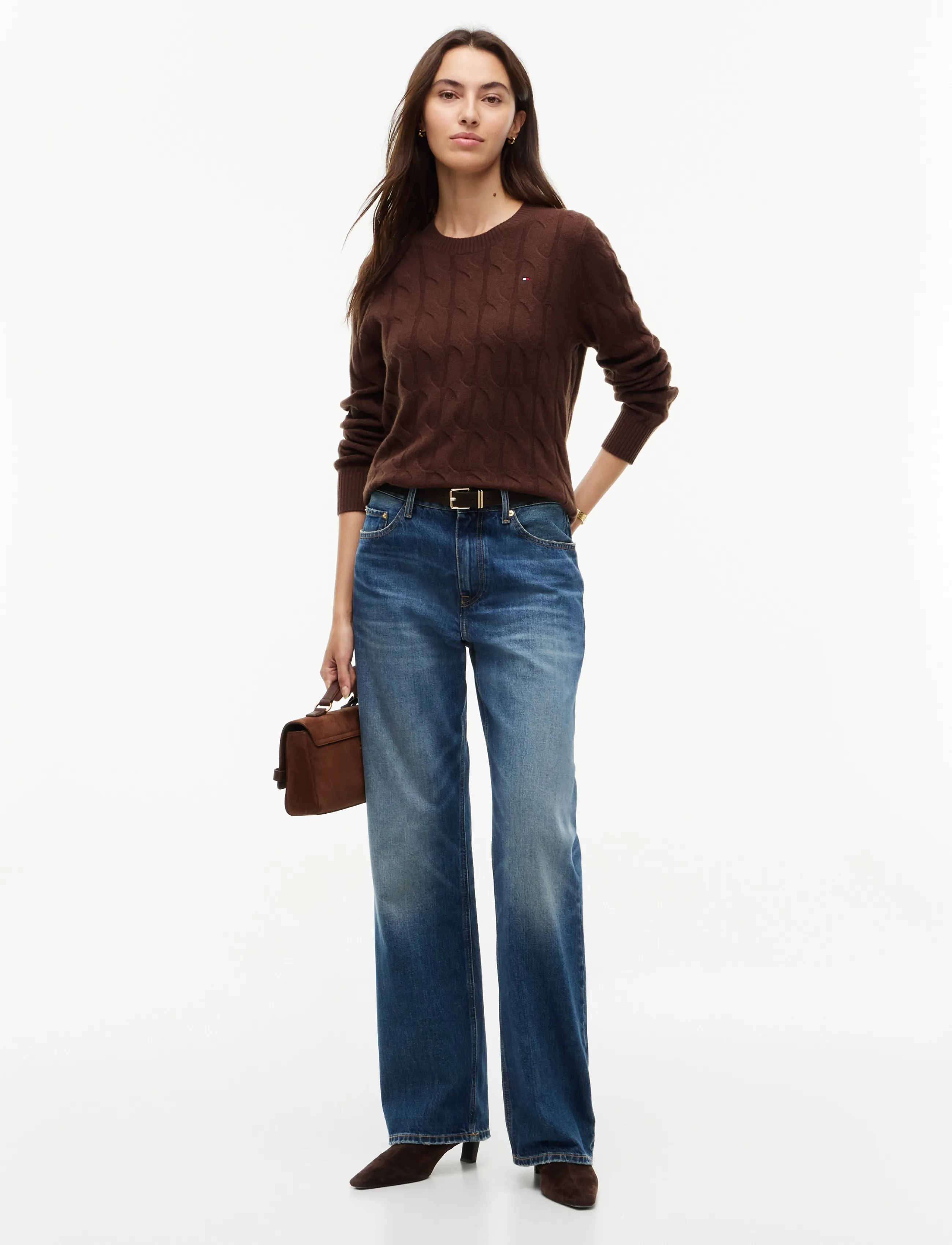 Tommy Hilfiger - SOFT WOOL CABLE C-NK LS SWT - pullover - legacy brown - 4