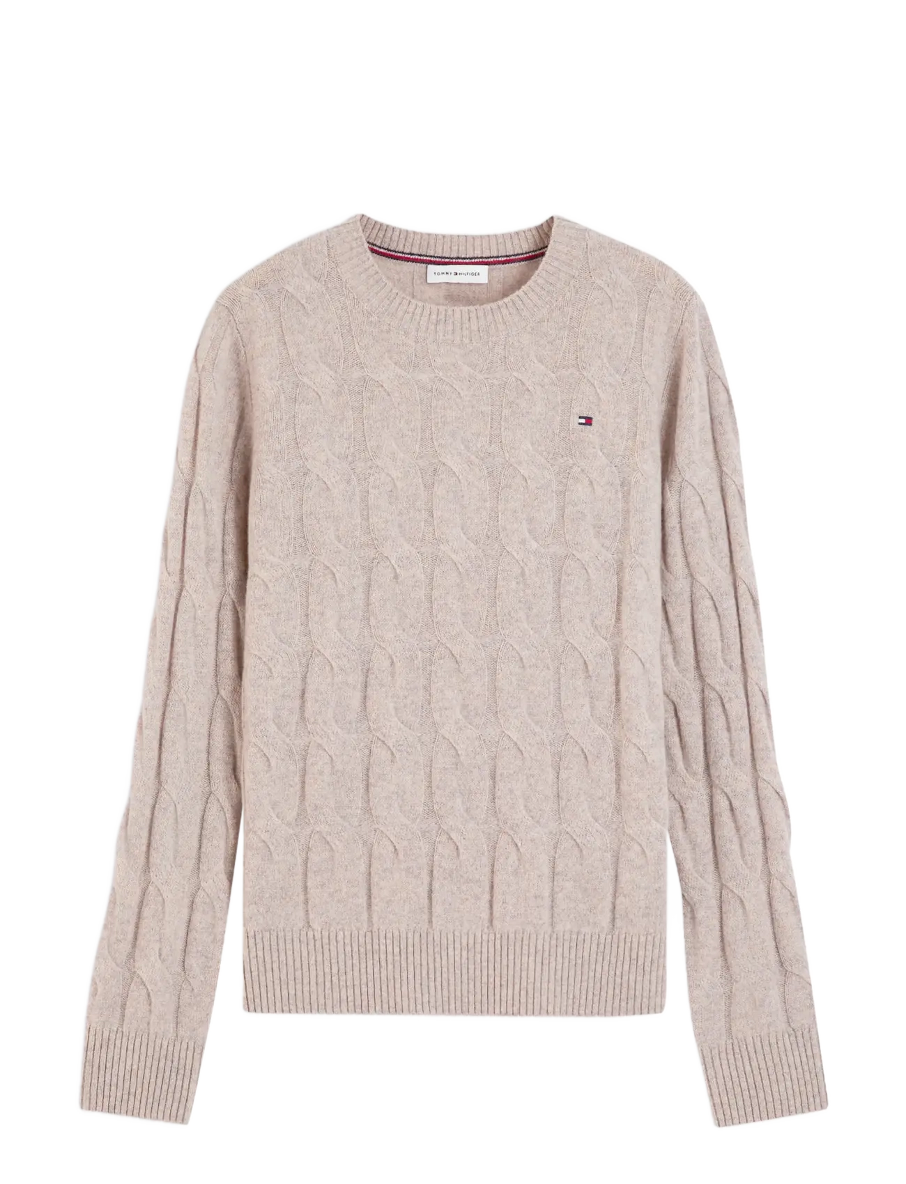 Tommy Hilfiger - SOFT WOOL CABLE C-NK LS SWT - kampsunid - light camel heather - 1