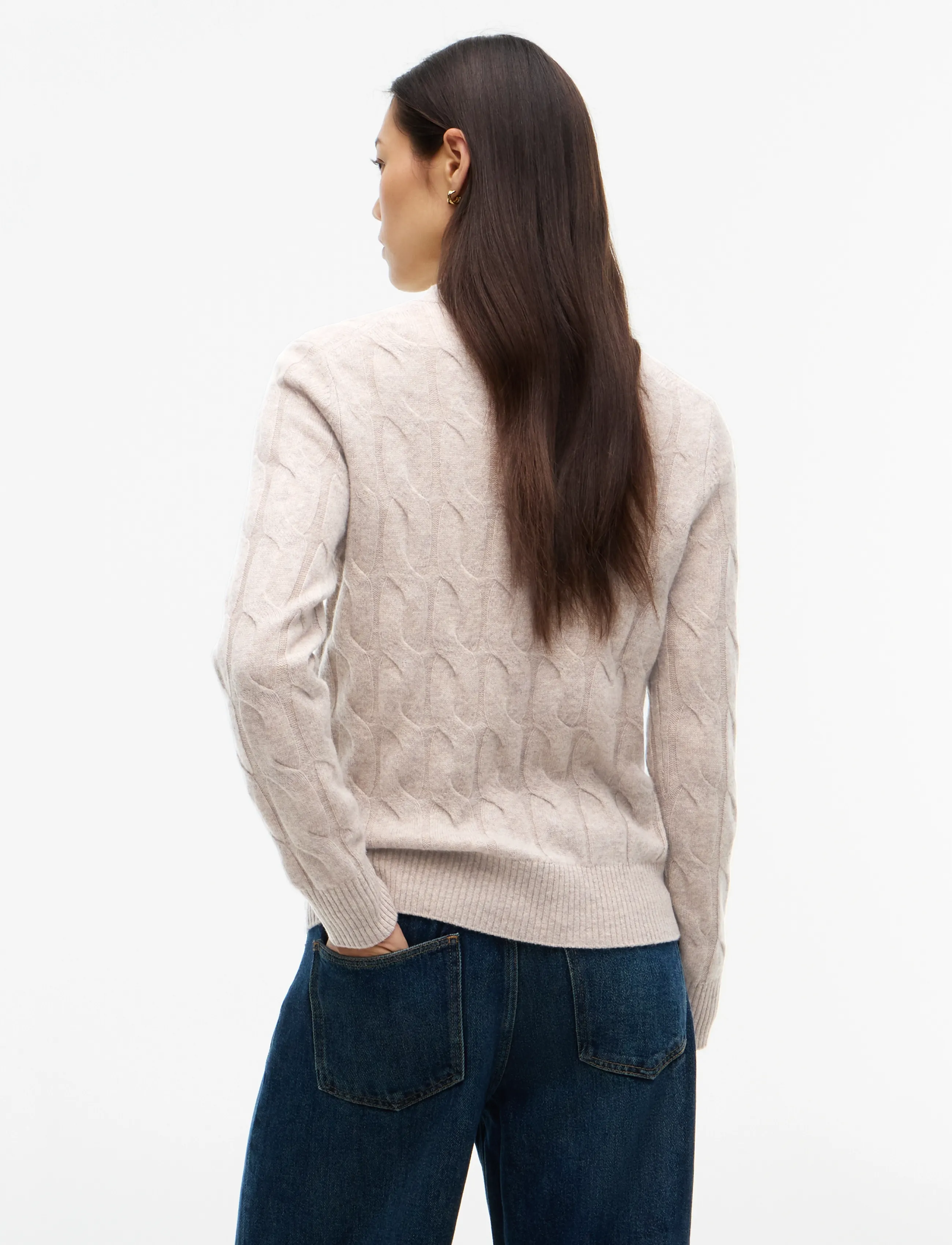 Tommy Hilfiger - SOFT WOOL CABLE C-NK LS SWT - kampsunid - light camel heather - 2