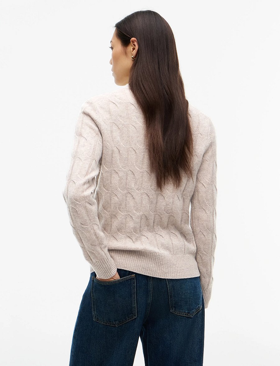 Tommy Hilfiger - SOFT WOOL CABLE C-NK LS SWT - kampsunid - light camel heather - 2