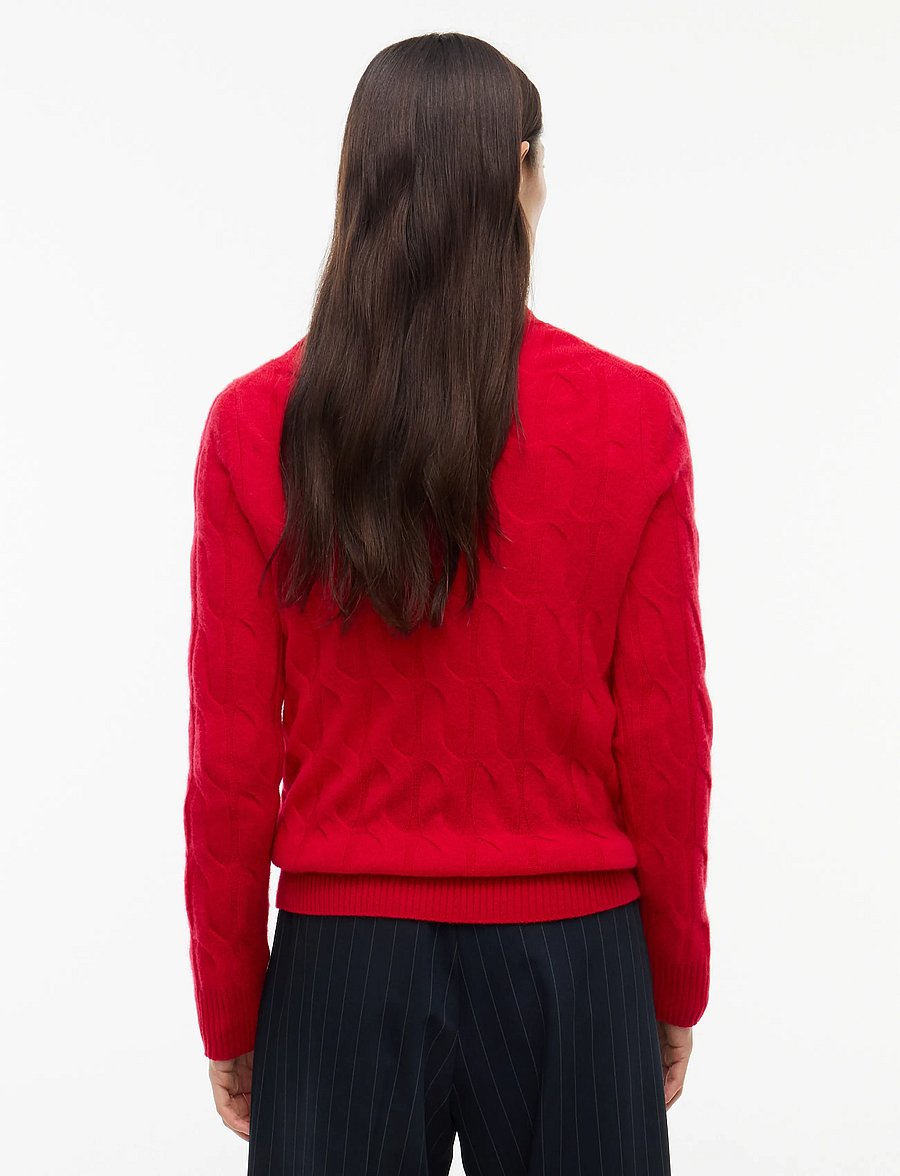 Tommy Hilfiger - SOFT WOOL CABLE C-NK LS SWT - stickade tröjor - medium red - 2