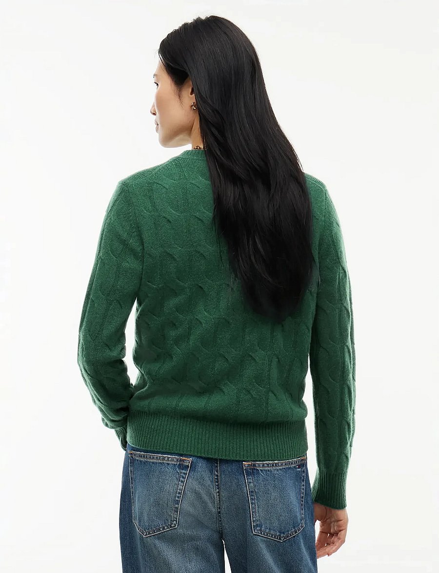 Tommy Hilfiger - SOFT WOOL CABLE C-NK LS SWT - stickade tröjor - ornamental green - 2