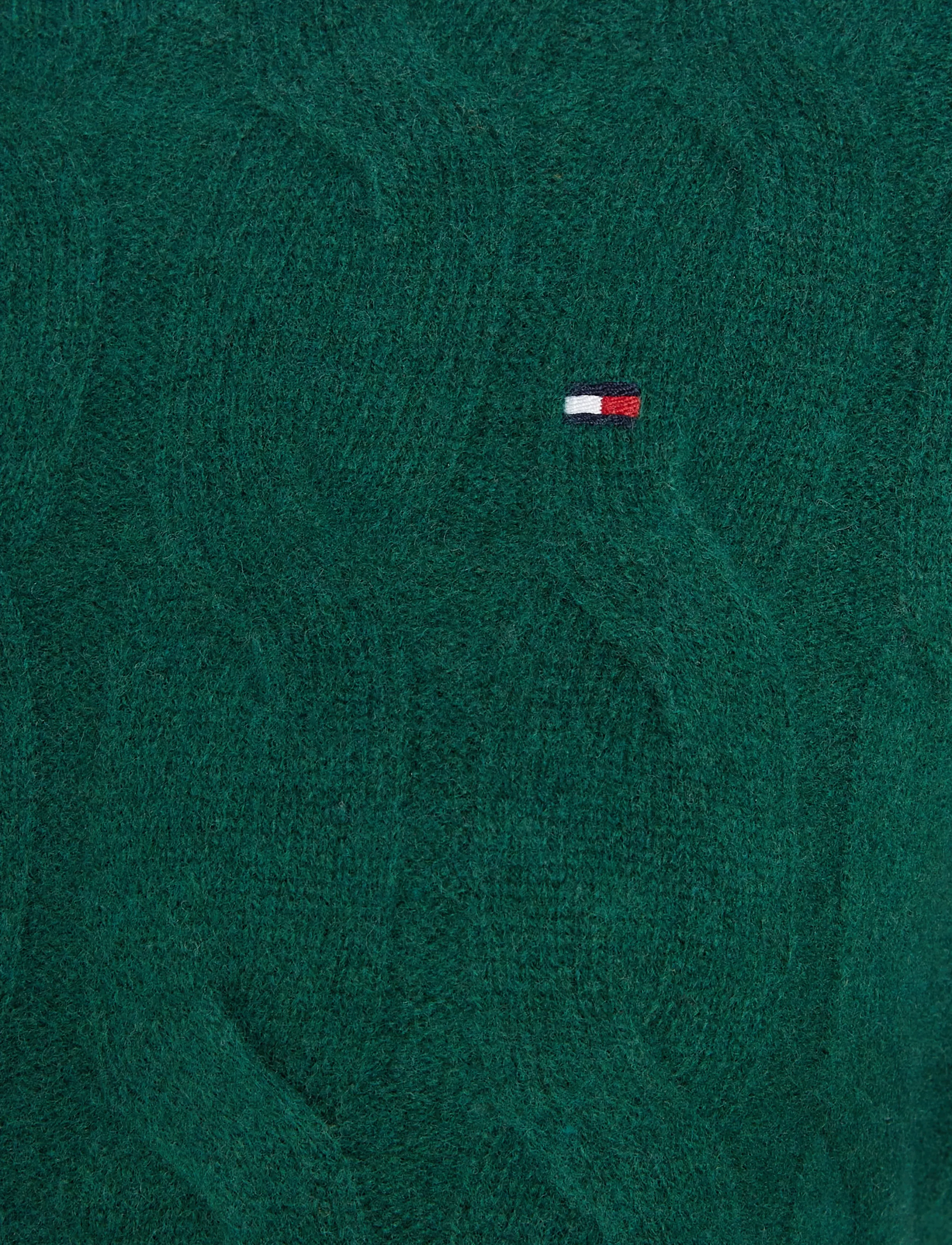 Tommy Hilfiger - SOFT WOOL CABLE C-NK LS SWT - stickade tröjor - ornamental green - 5