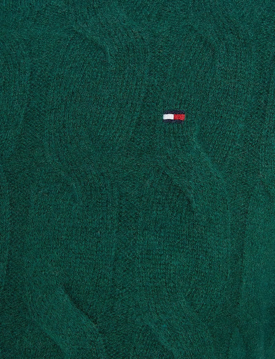 Tommy Hilfiger - SOFT WOOL CABLE C-NK LS SWT - stickade tröjor - ornamental green - 5