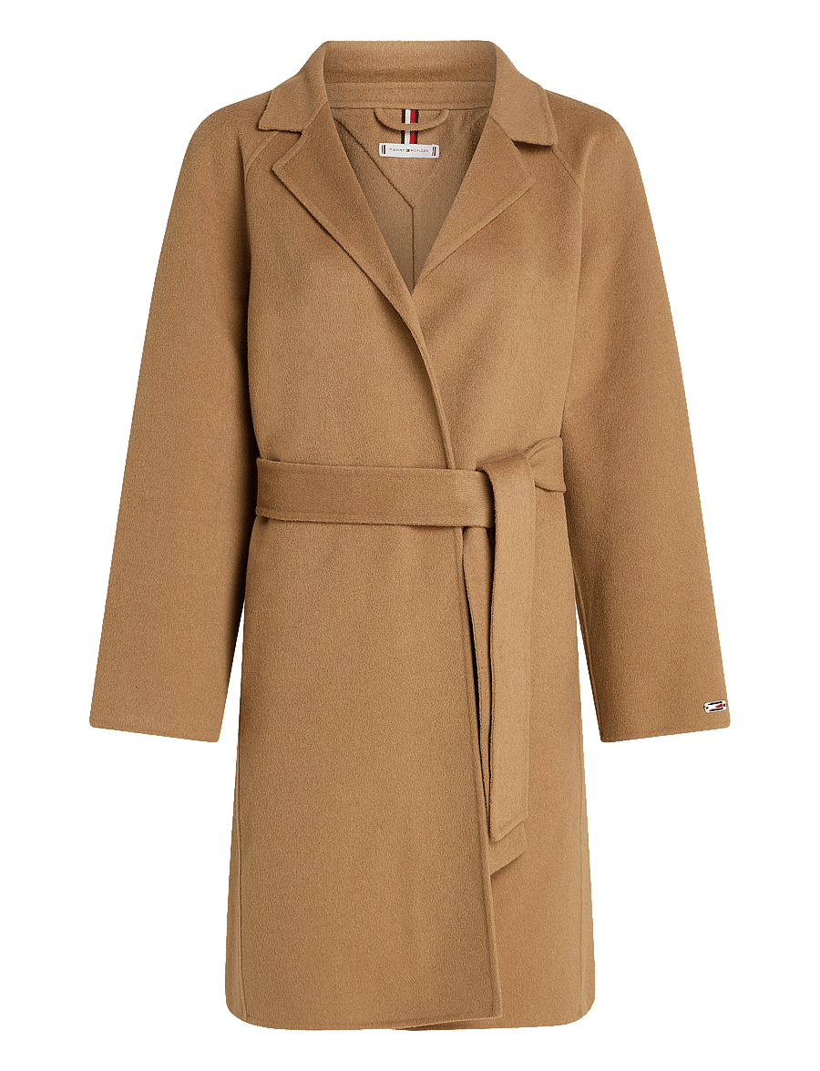 Tommy Hilfiger - REG DF WOOL BELTED COAT - light sepia brown - 1