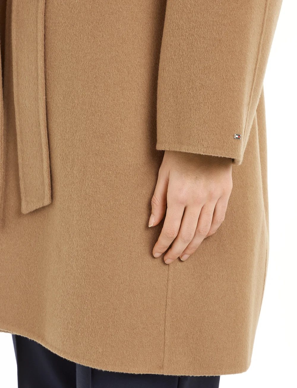 Tommy Hilfiger - REG DF WOOL BELTED COAT - vilnoniai paltai - light sepia brown - 3