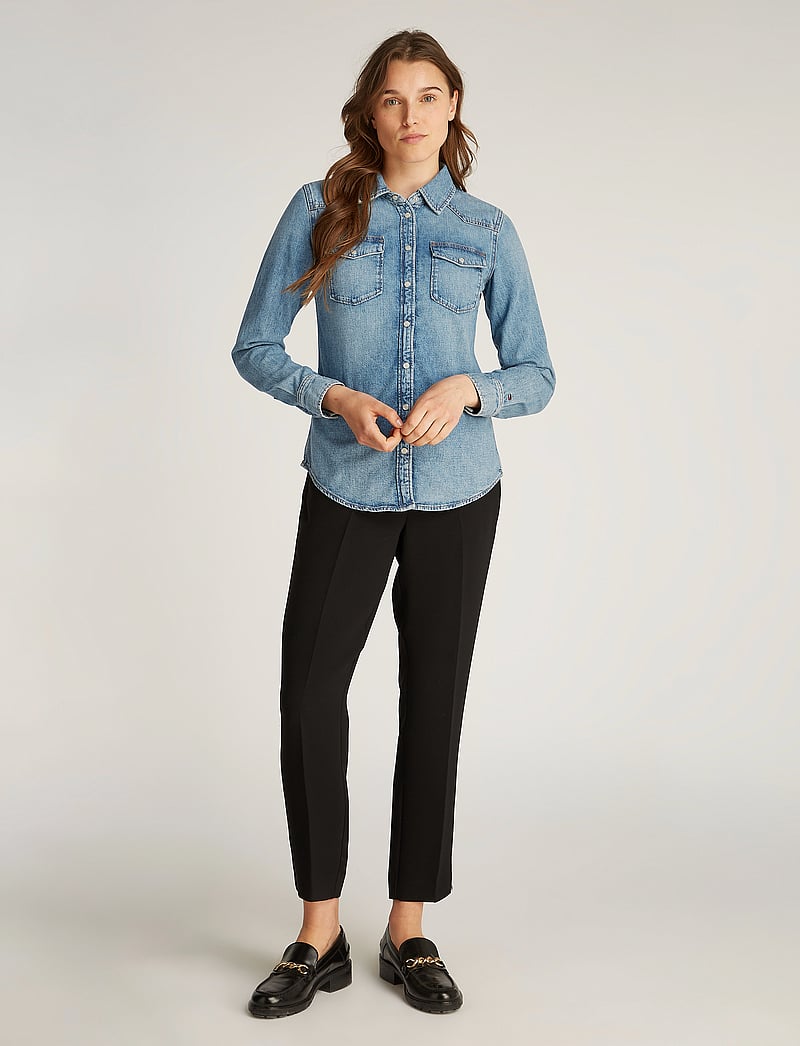 Tommy Hilfiger - DNM LS SLIM SHIRT SAM - denim shirts - sam - 0