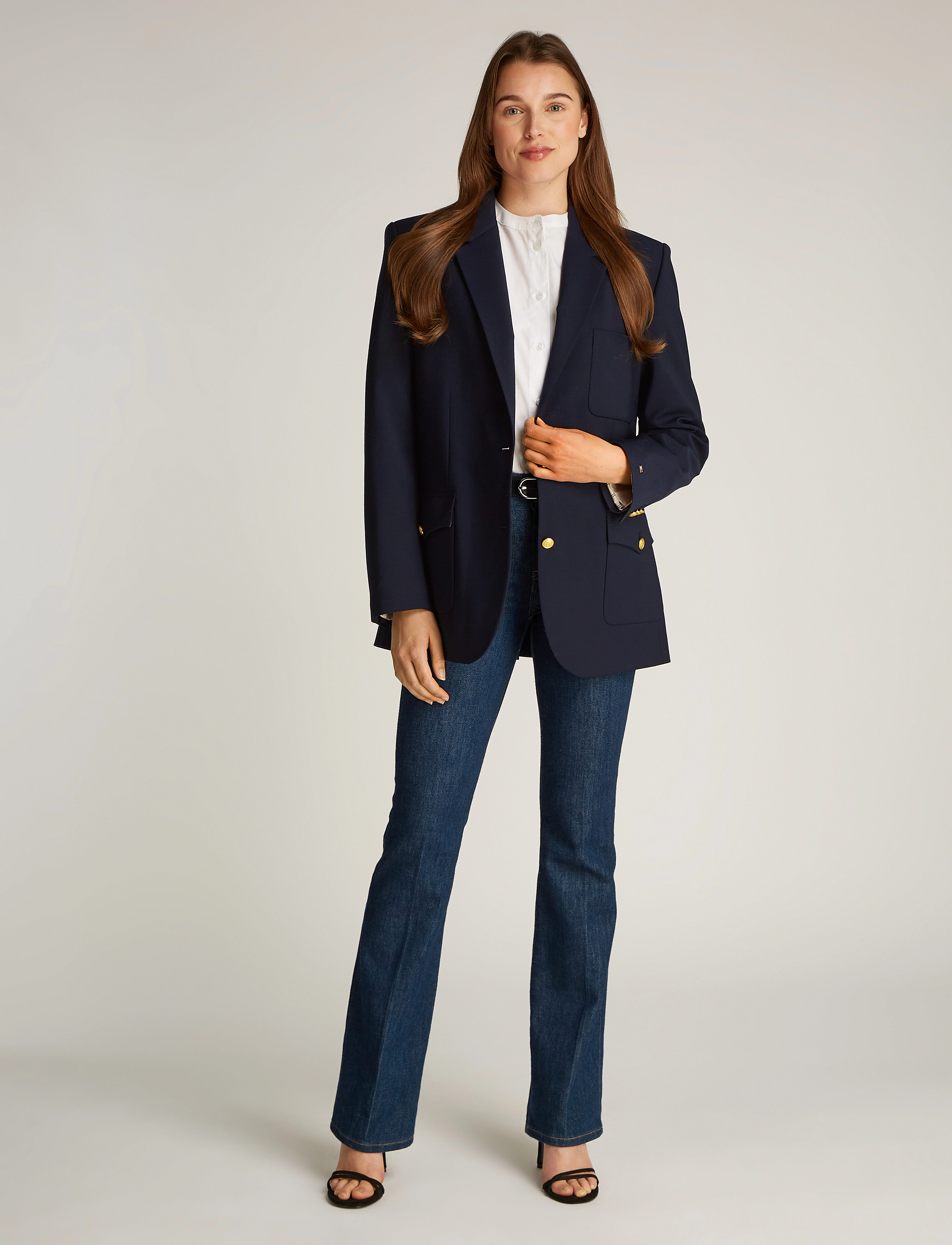 Tommy Hilfiger Cool Wool Relaxed Sb Blazer, 44, Navy, Blazere > Enkeltradede Blazere, Dame