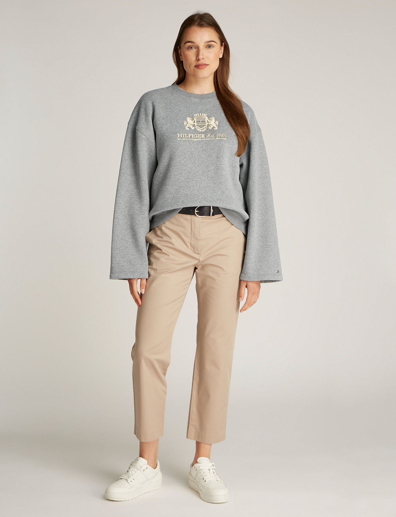 Tommy Hilfiger - REG VARSITY C-NK WIDE SLV - sweatshirts - mid grey heather - 0