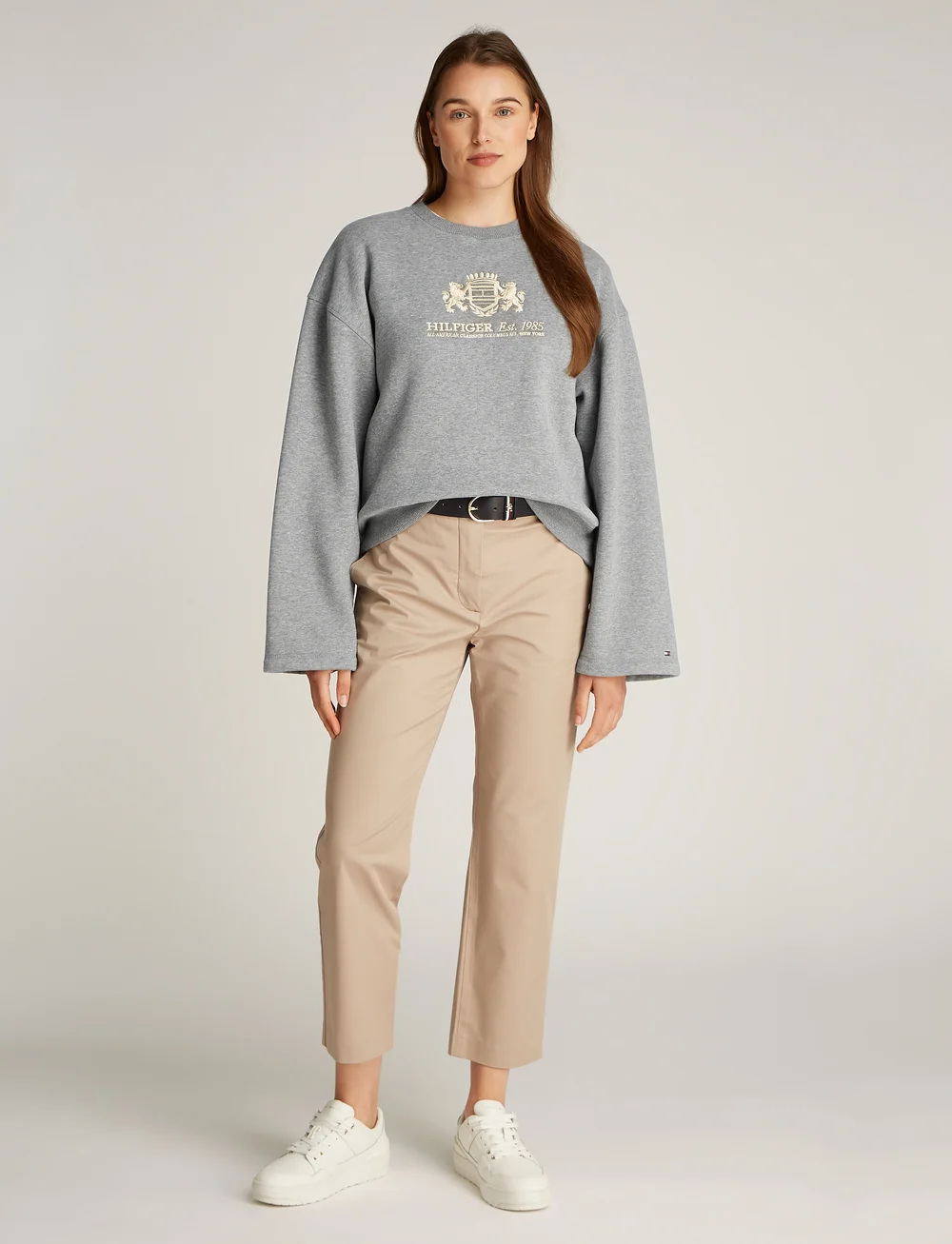 Tommy Hilfiger - REG VARSITY C-NK WIDE SLV - sweatshirts - mid grey heather - 0