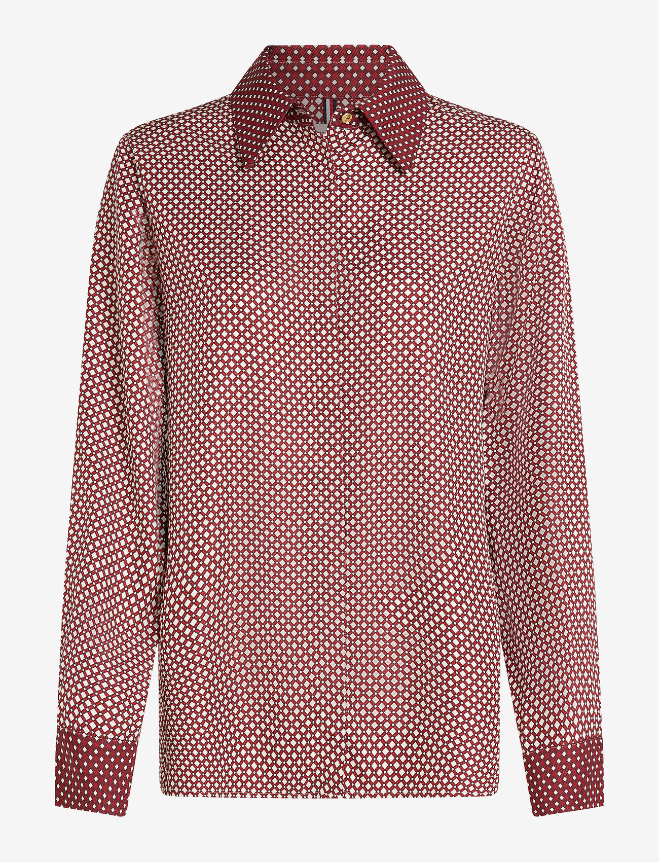 Tommy Hilfiger - FLUID VIS PRT RELAXED LS SHIRT - pikkade varrukatega särgid - mini geo primary red - 0