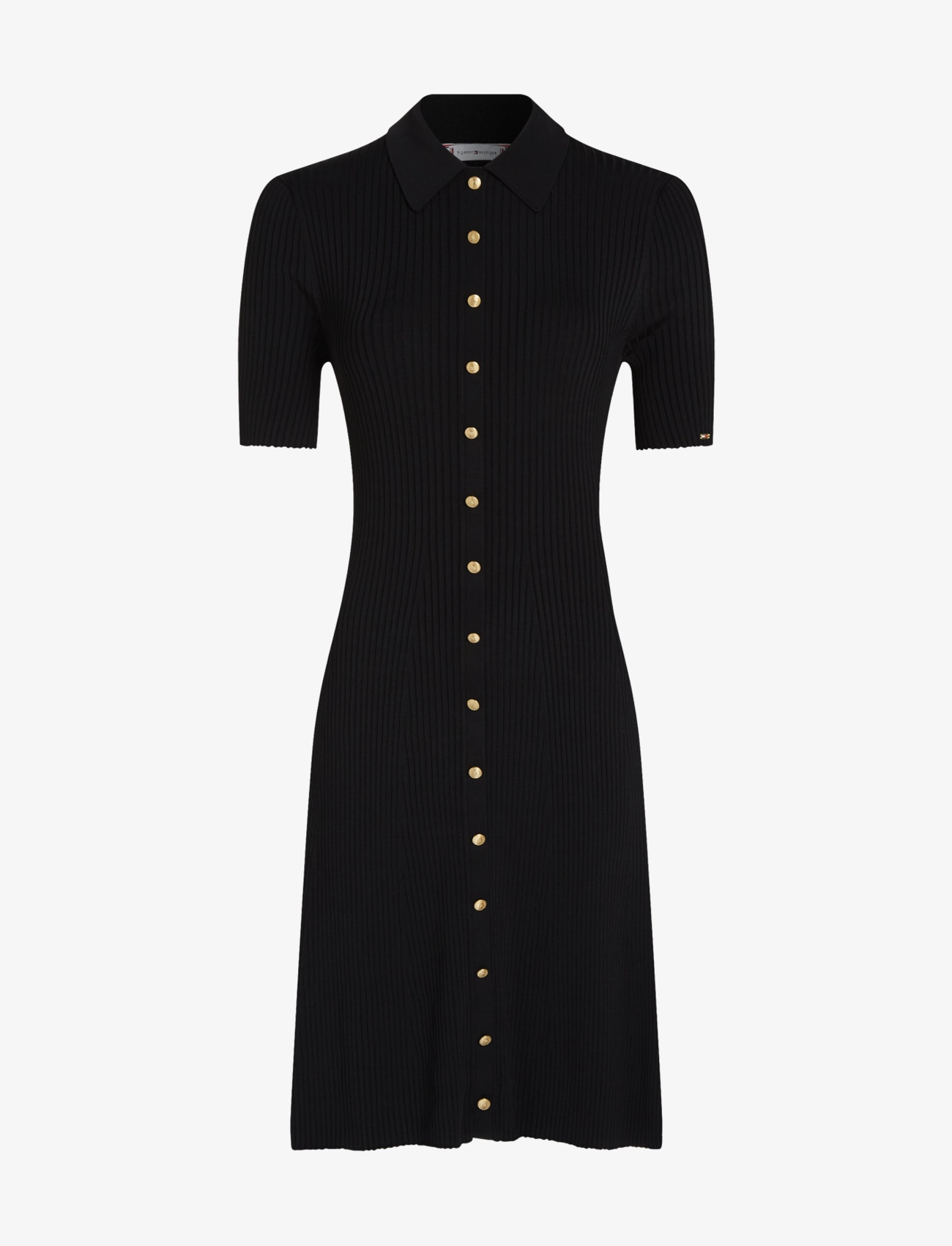 Tommy Hilfiger - GOLD BUTTON HERIT SS POLO DRESS - black - 1