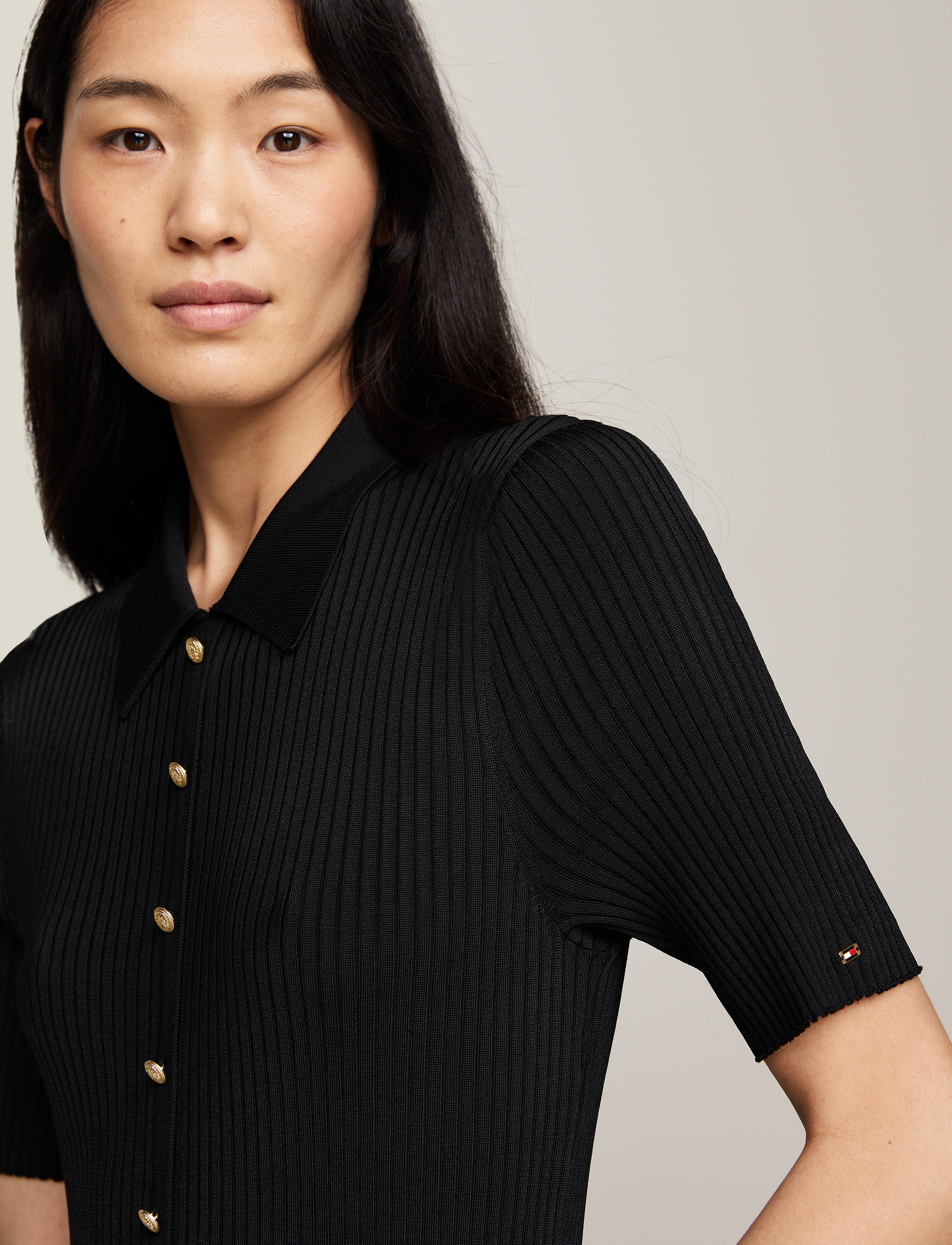 Tommy Hilfiger - GOLD BUTTON HERIT SS POLO DRESS - black - 2