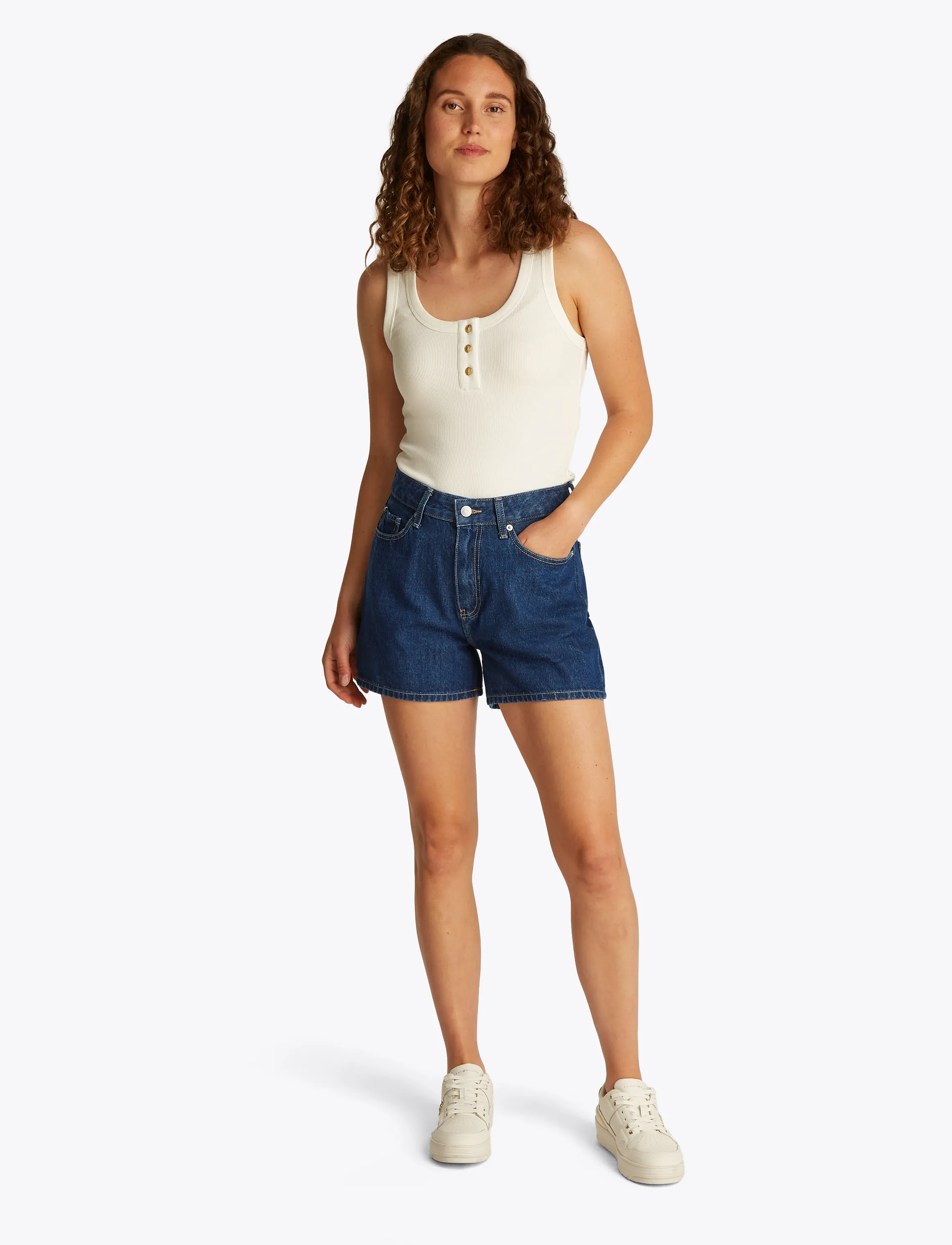 Tommy Hilfiger - DNM MINI SHORT HW ACE - gallastuttbuxur - ace - 3