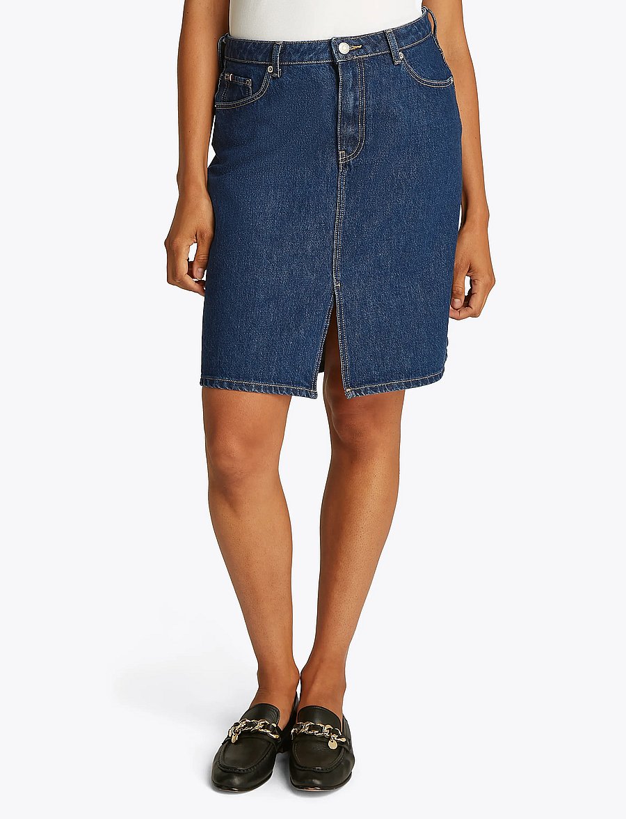 Tommy Hilfiger - DNM KNEE STRAIGHT SKIRT RW ACE - jupes en jeans - ace - 0