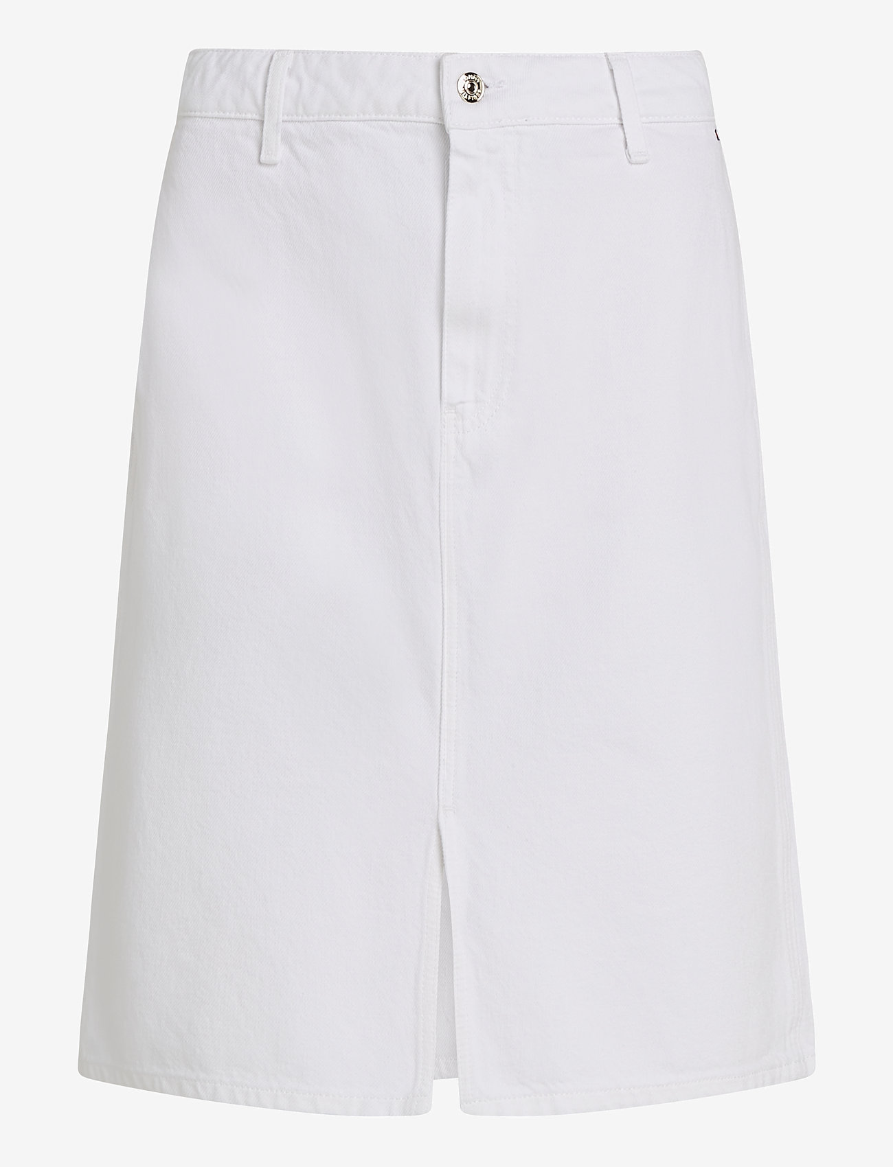 Tommy Hilfiger - DNM KNEE STRAIGHT SKIRT RW WHITE - midi-röcke - th optic white - 0