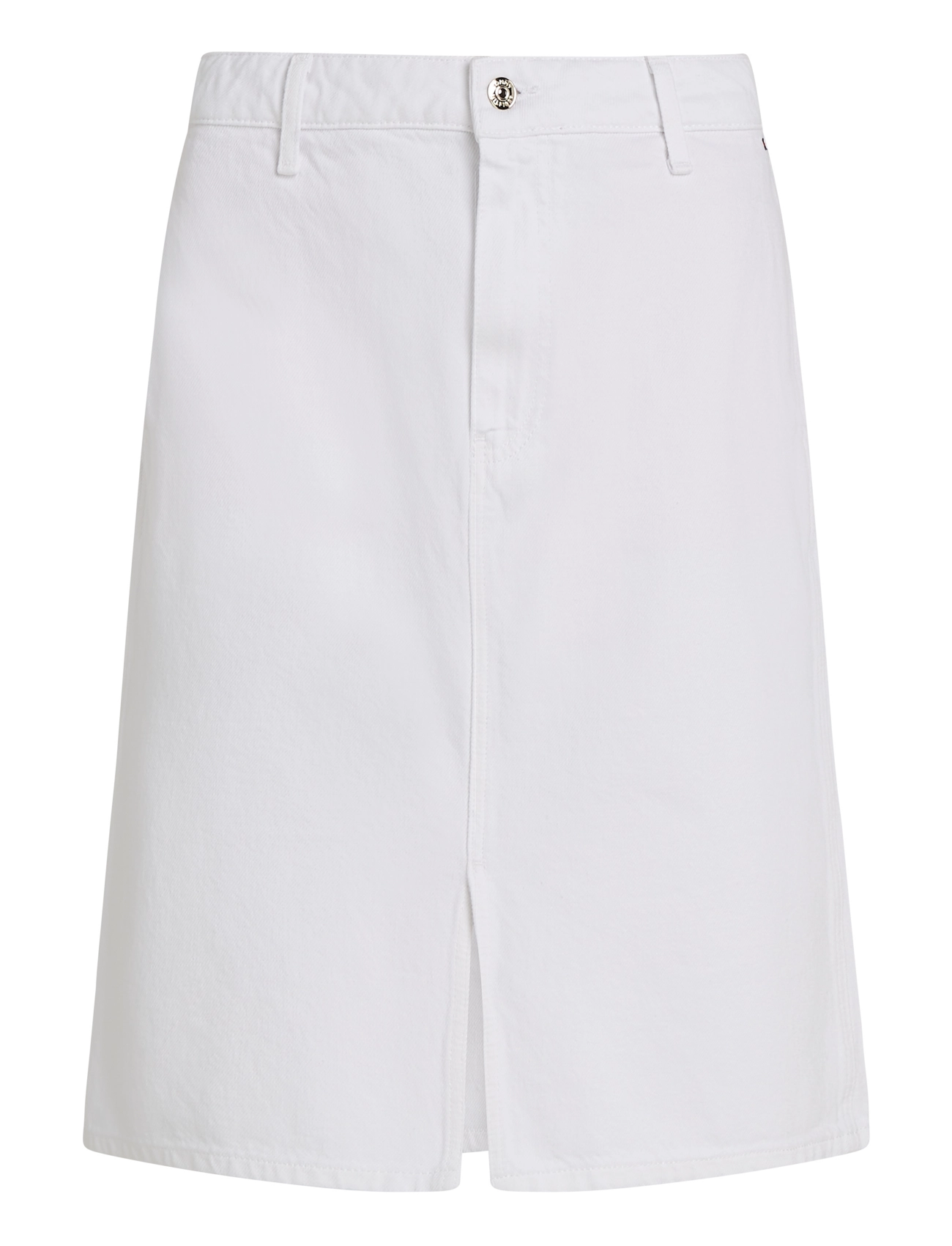 Tommy Hilfiger DNM KNEE STRAIGHT SKIRT RW WHITE - Röcke - TH OPTIC WHITE / white