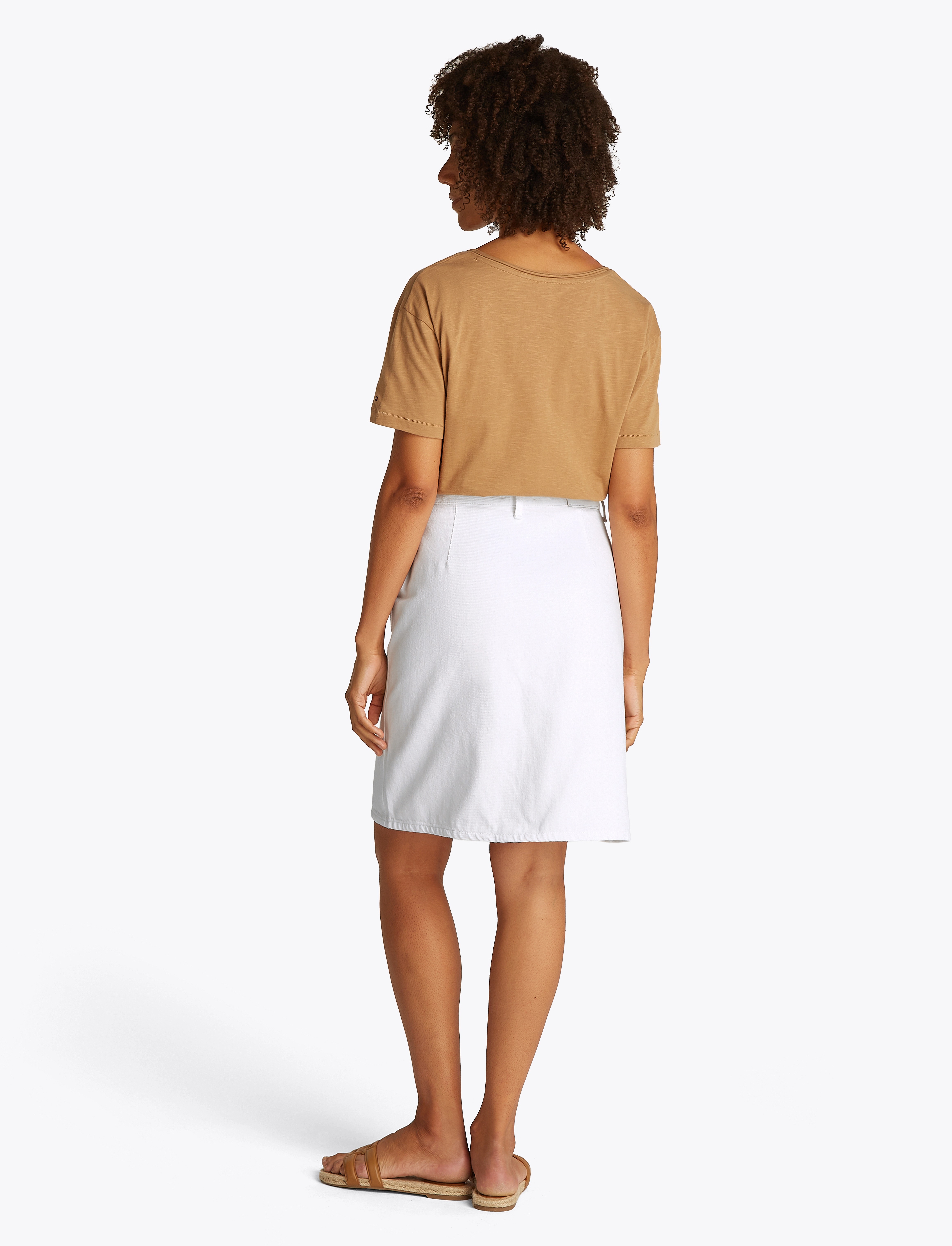 Tommy Hilfiger - DNM KNEE STRAIGHT SKIRT RW WHITE - th optic white - 2