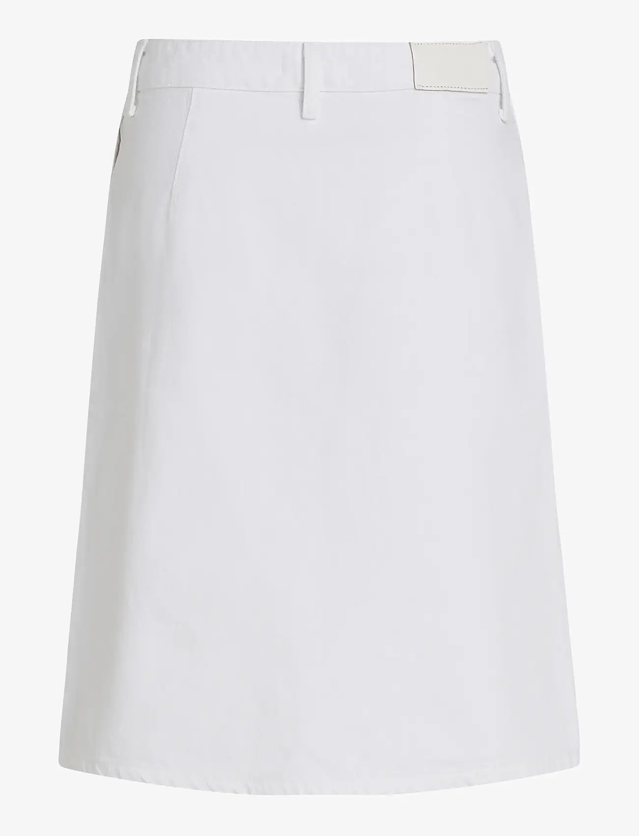 Tommy Hilfiger - DNM KNEE STRAIGHT SKIRT RW WHITE - midi-röcke - th optic white - 1
