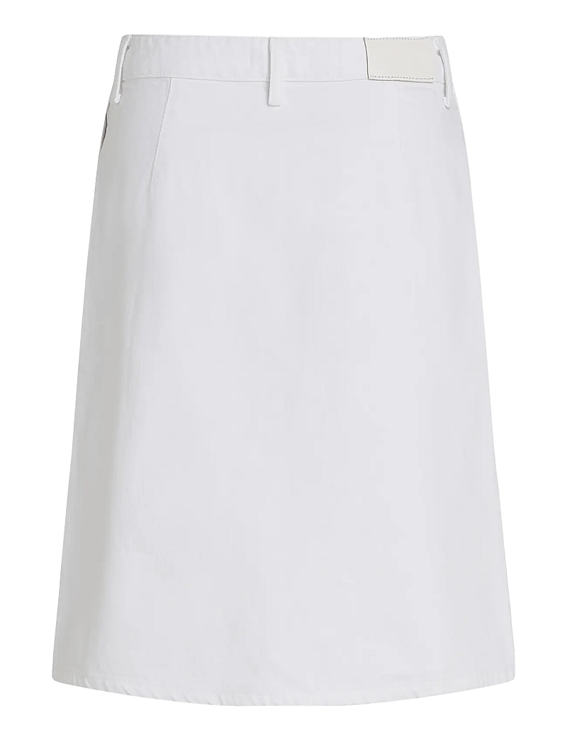 Tommy Hilfiger - DNM KNEE STRAIGHT SKIRT RW WHITE - midiseelikud - th optic white - 1