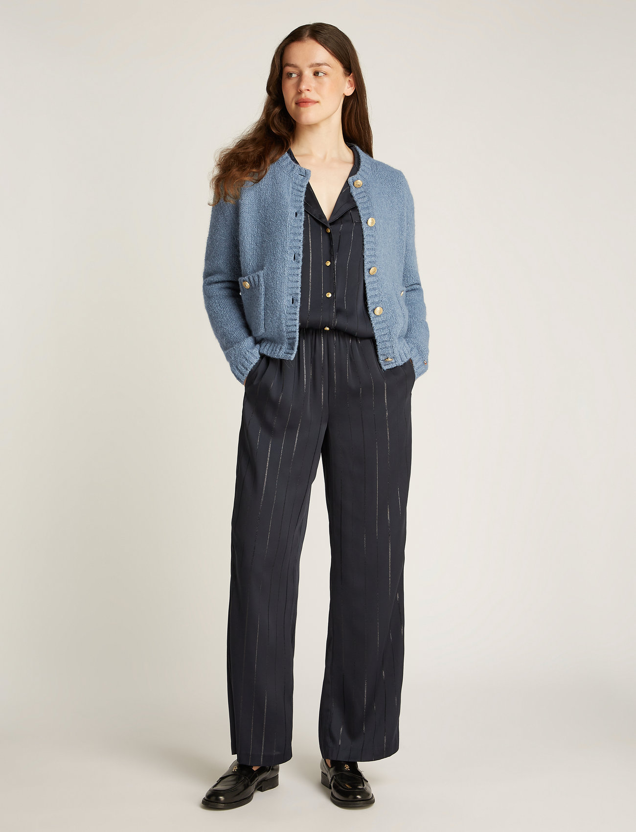 Tommy Hilfiger Textured Gold Button Lady Jacket