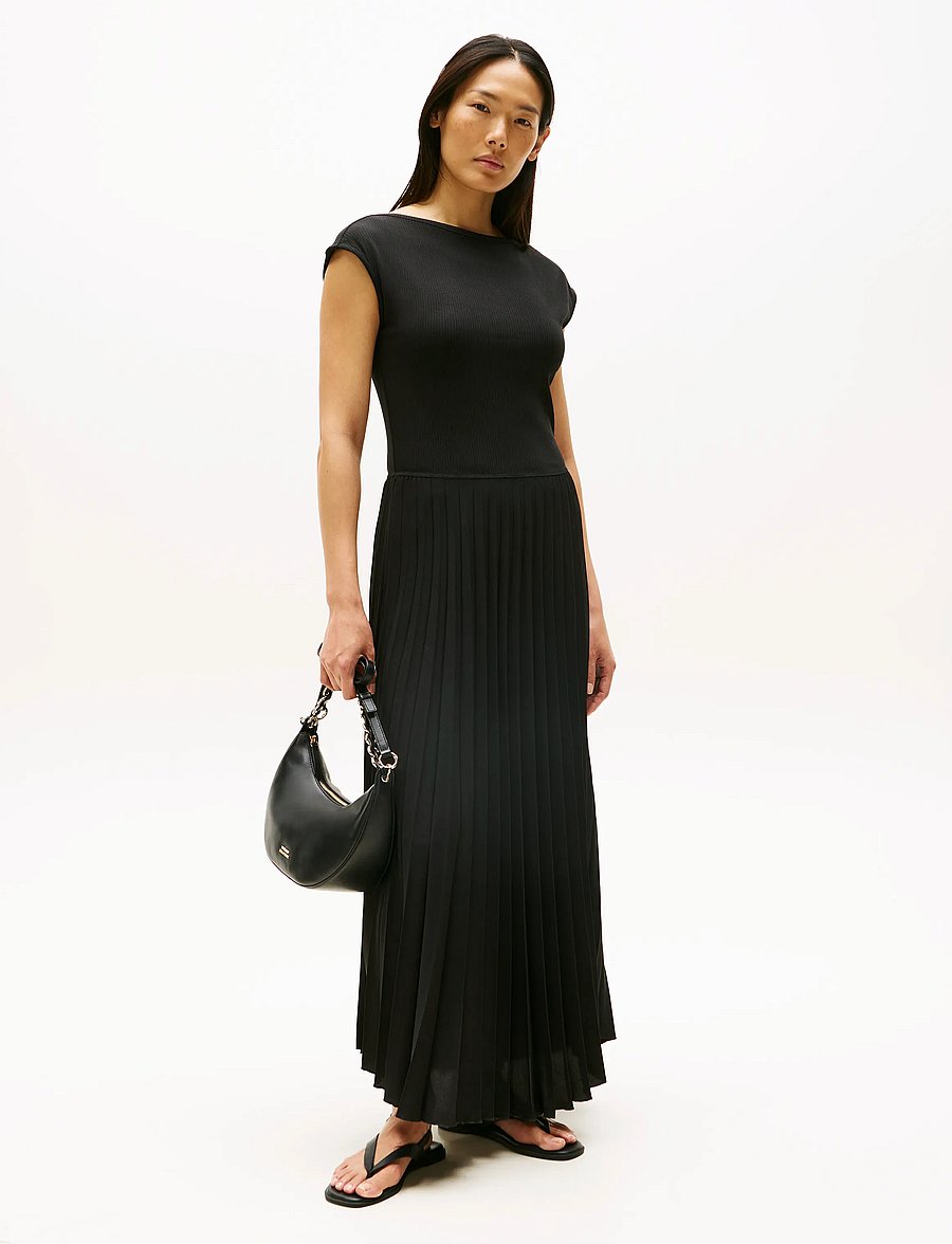 Tommy Hilfiger - 5X2 RIB MIDI F&F DRS - black - 0