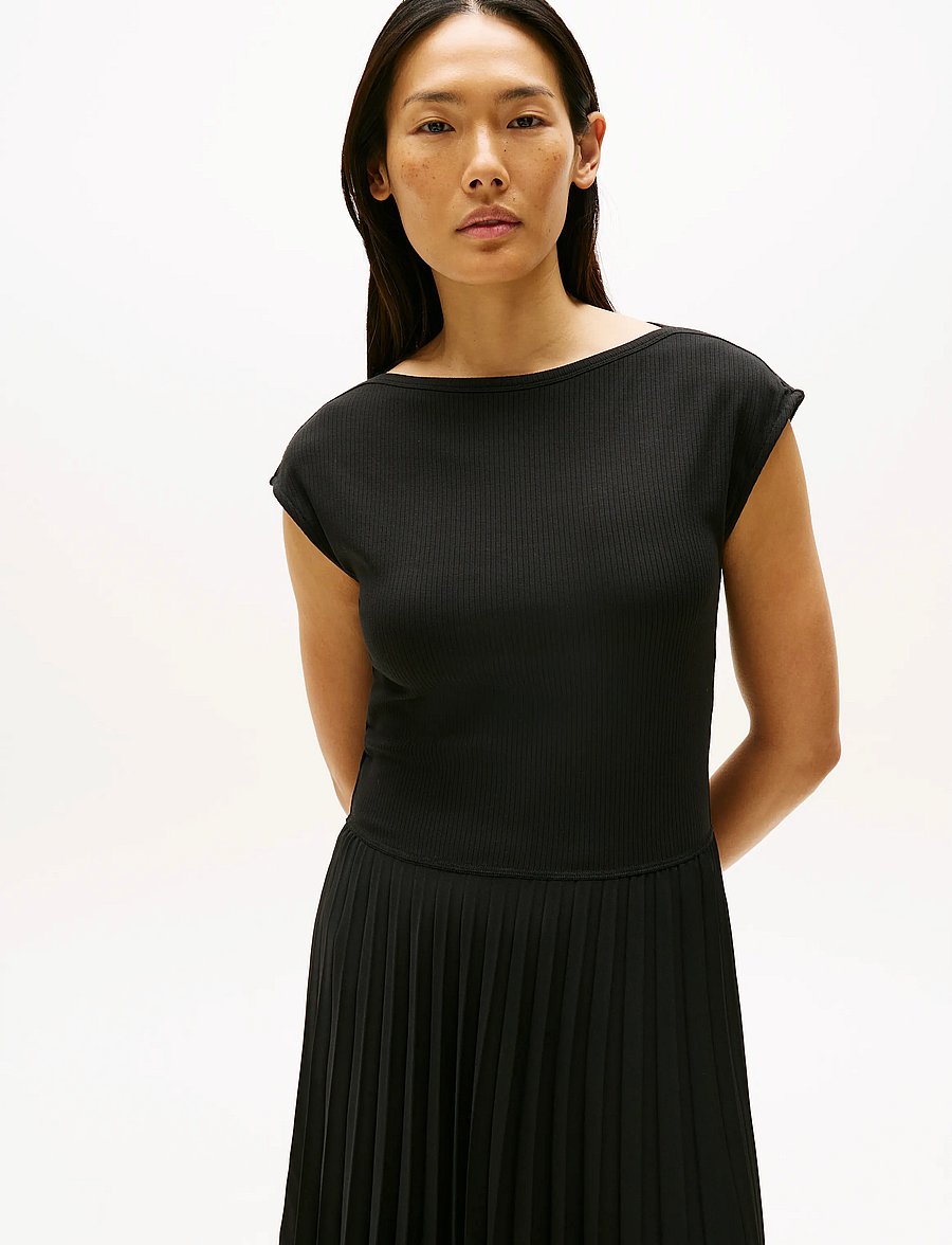 Tommy Hilfiger - 5X2 RIB MIDI F&F DRS - black - 4