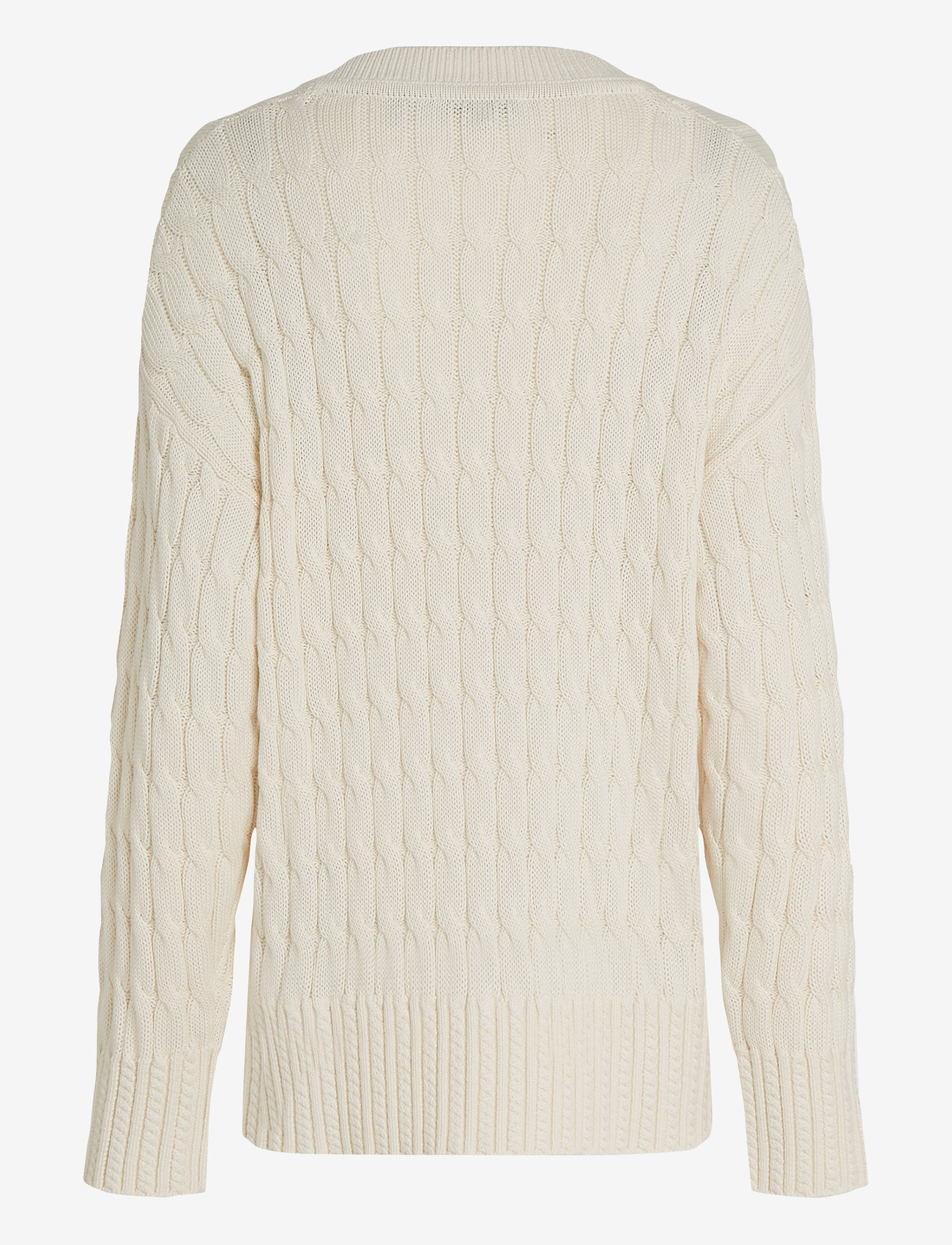 Tommy Hilfiger - SOFT CO CABLE RLX V-NK LS SWT - ivory petal - 2