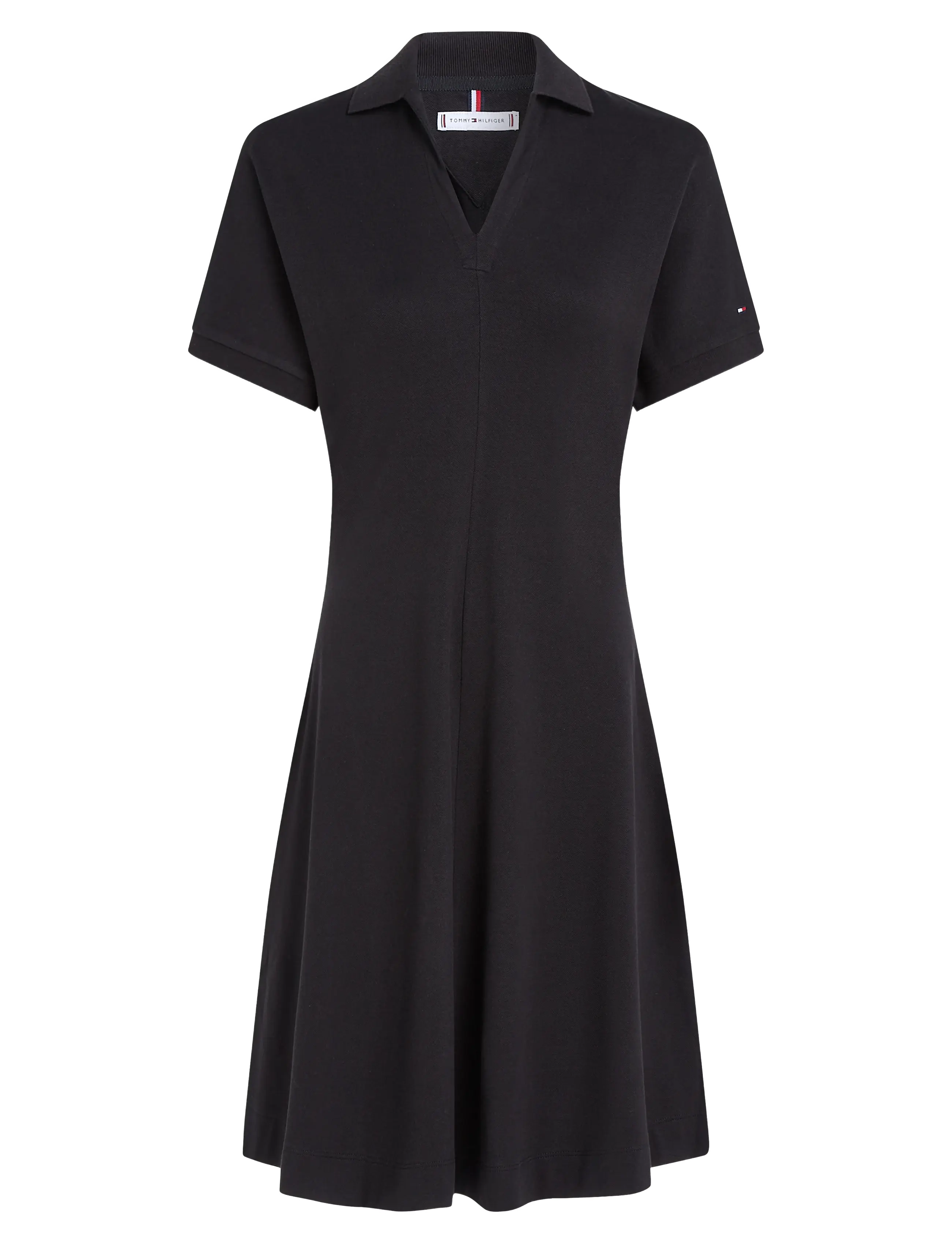 Tommy Hilfiger - LYOCELL OPEN-NK F&F POLO DRESS - black - 1