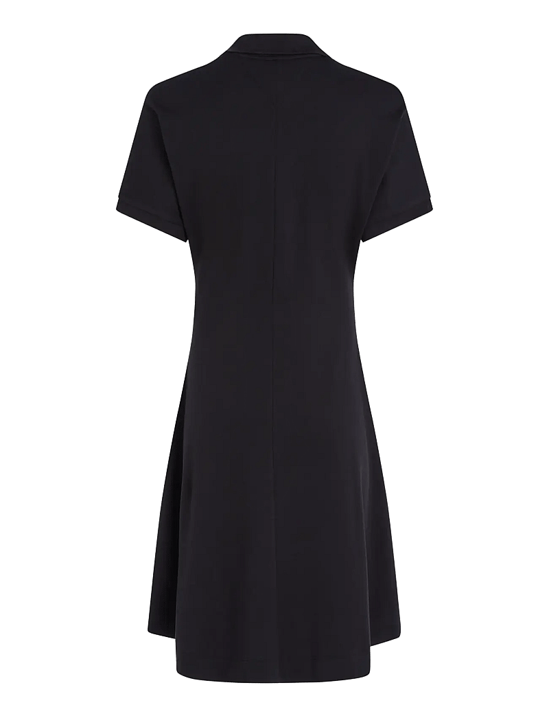 Tommy Hilfiger - LYOCELL OPEN-NK F&F POLO DRESS - t-shirt-kleider - black - 2