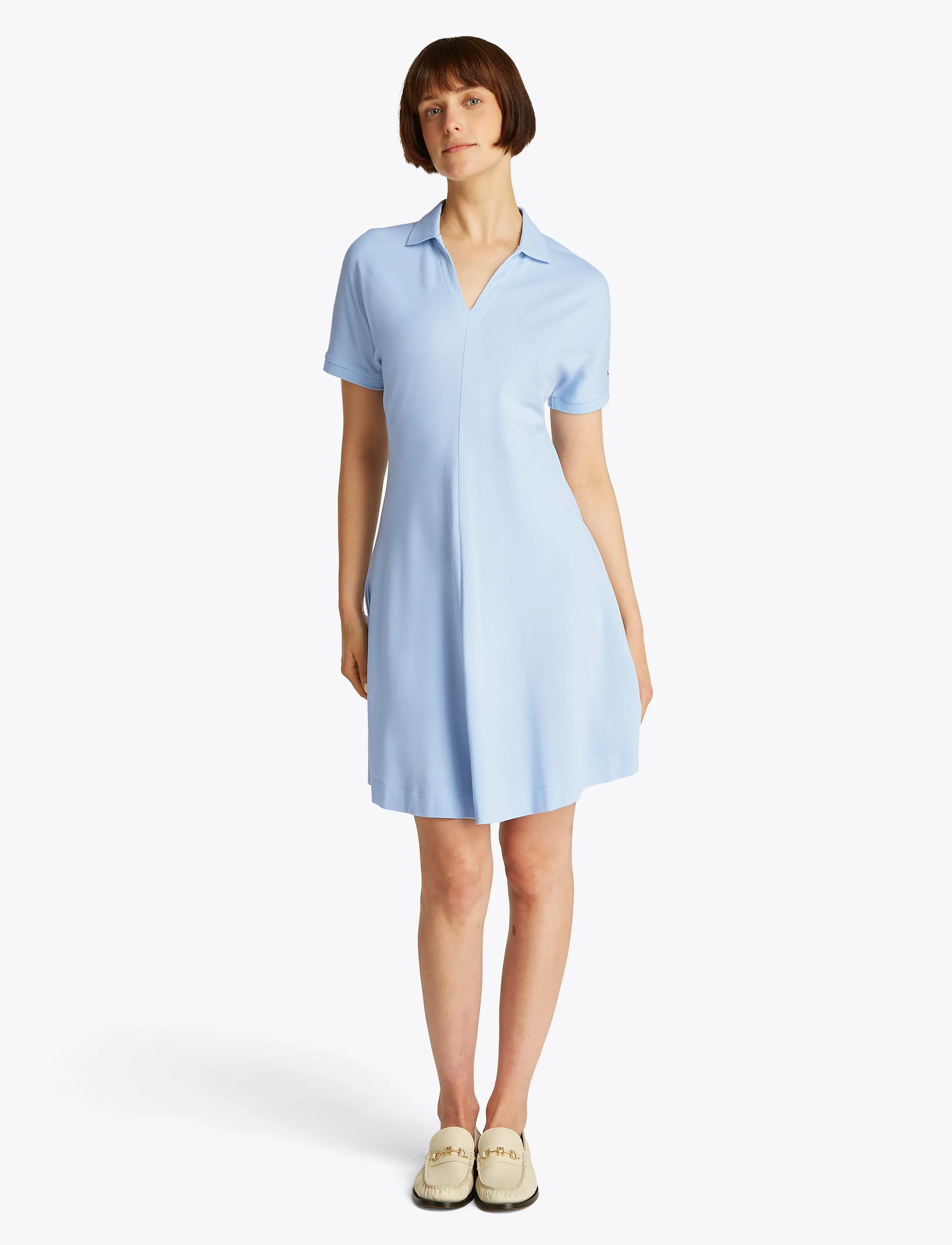Tommy Hilfiger - LYOCELL OPEN-NK F&F POLO DRESS - breezy blue - 4