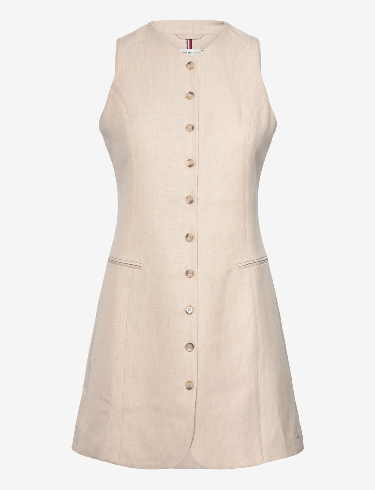 Tommy Hilfiger - LINEN MIX SLEEVELESS DRESS - kurze kleider - classic beige - 0