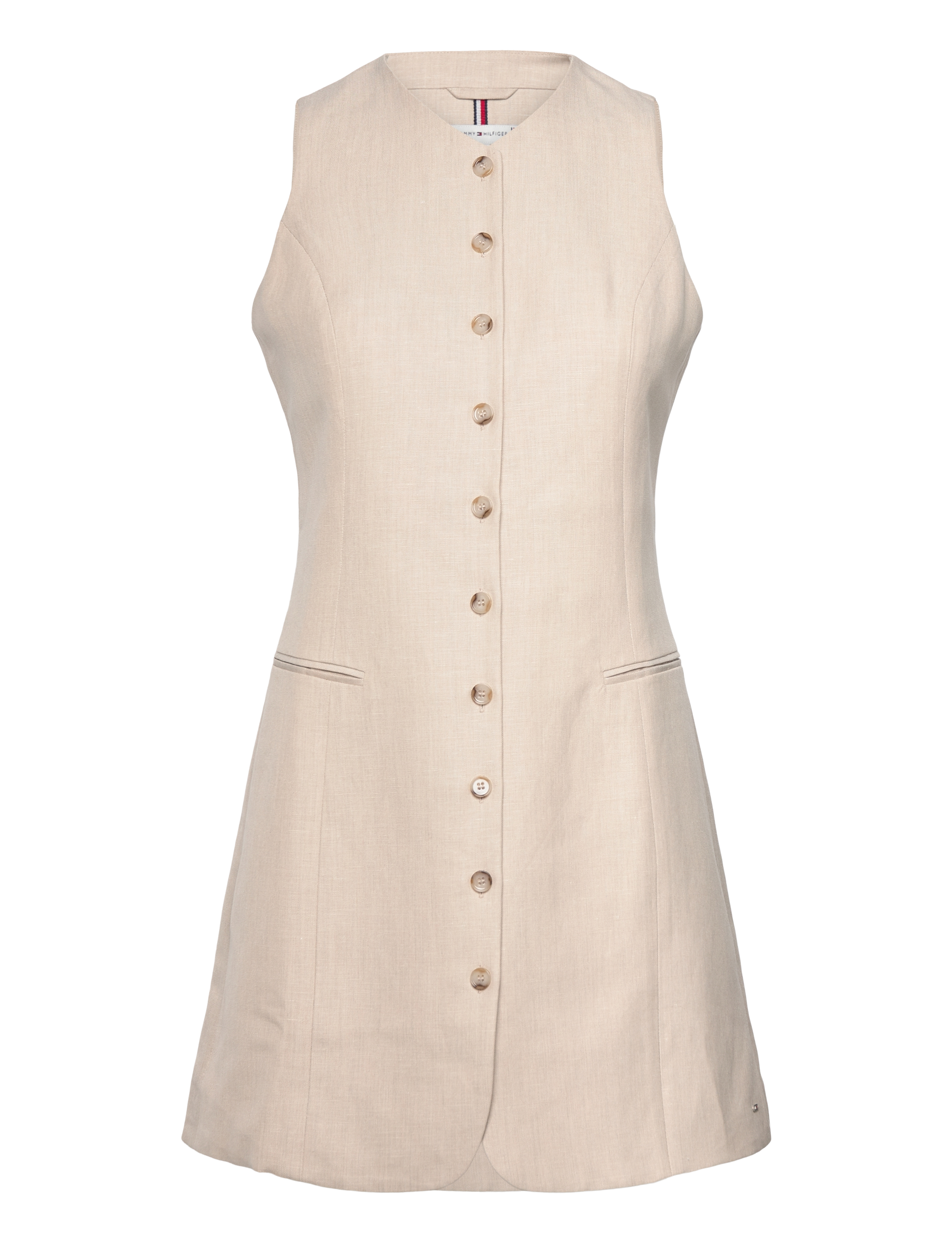 Tommy Hilfiger LINEN MIX SLEEVELESS DRESS - Tøj - CLASSIC BEIGE / beige