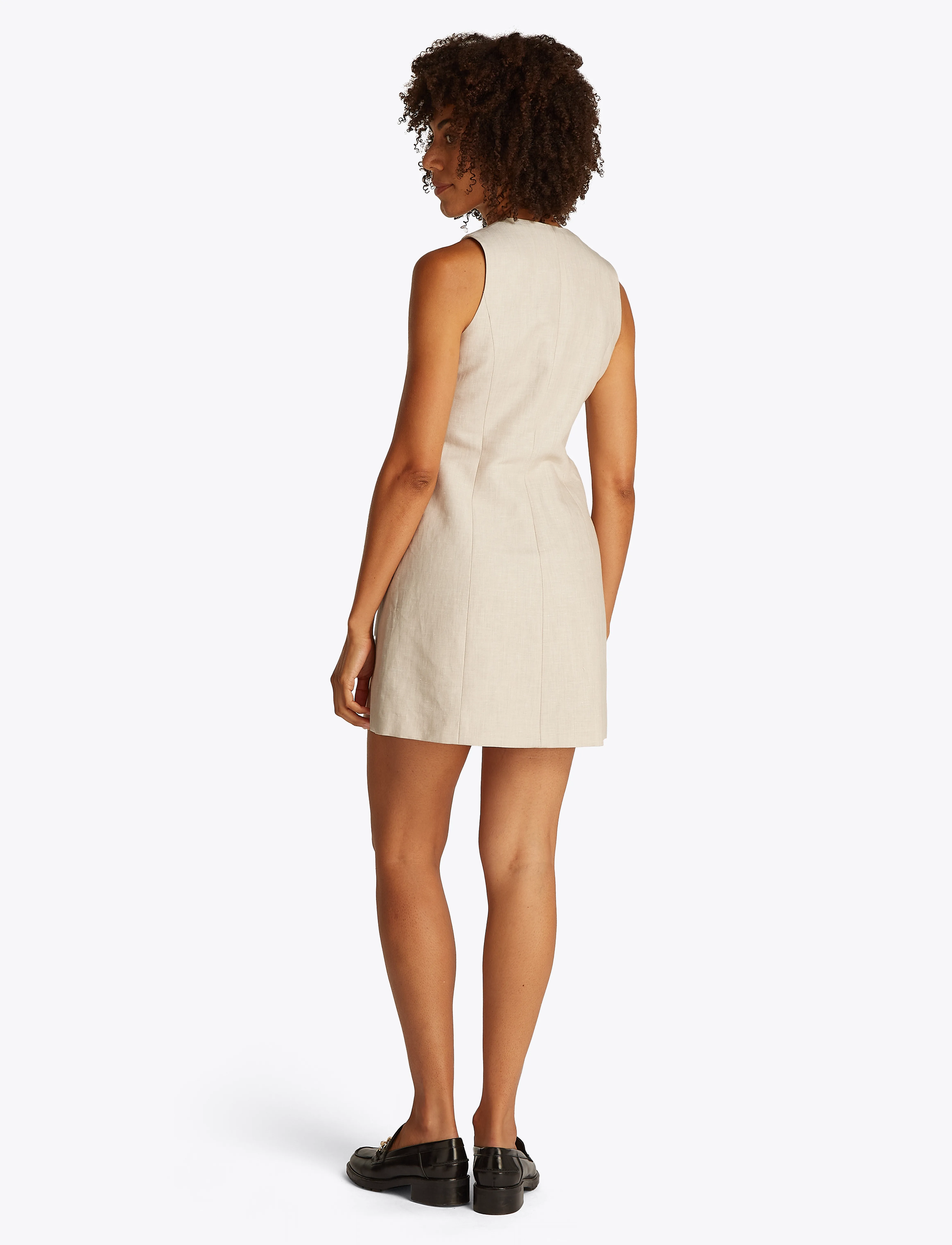 Tommy Hilfiger - LINEN MIX SLEEVELESS DRESS - korte kjoler - classic beige - 2