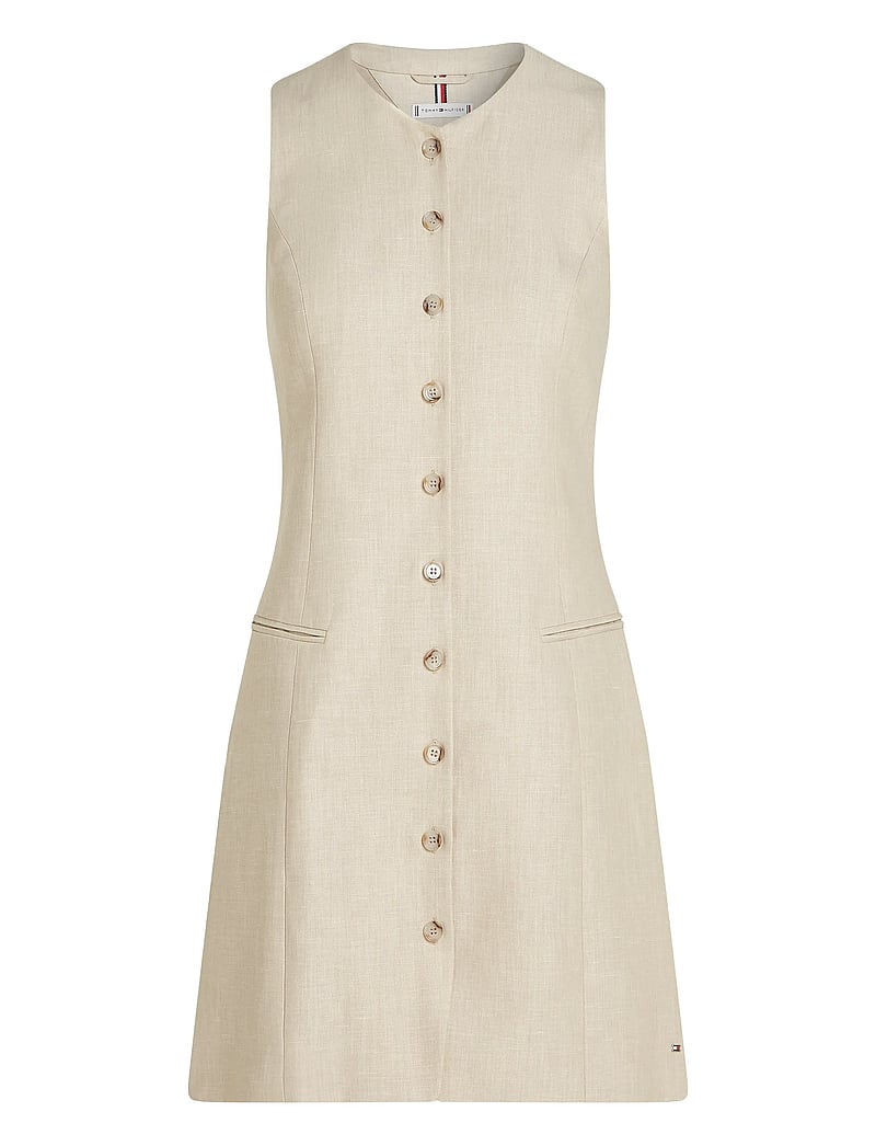 Tommy Hilfiger - LINEN MIX SLEEVELESS DRESS - kurze kleider - classic beige - 3