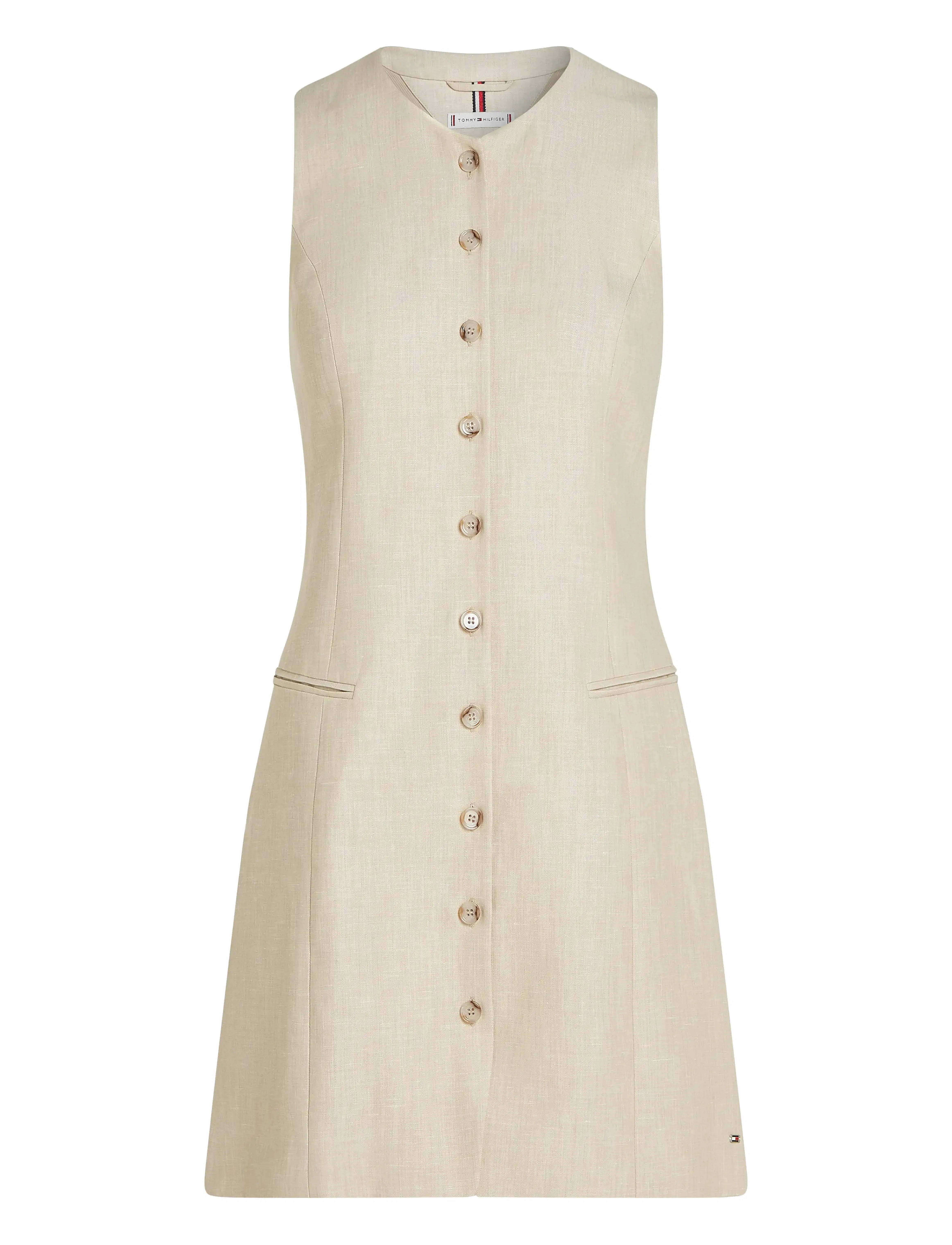 Tommy Hilfiger - LINEN MIX SLEEVELESS DRESS - korte kjoler - classic beige - 3