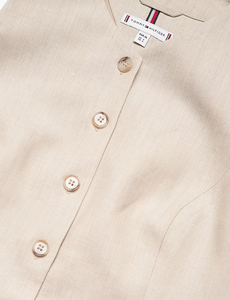 Tommy Hilfiger - LINEN MIX SLEEVELESS DRESS - kurze kleider - classic beige - 4