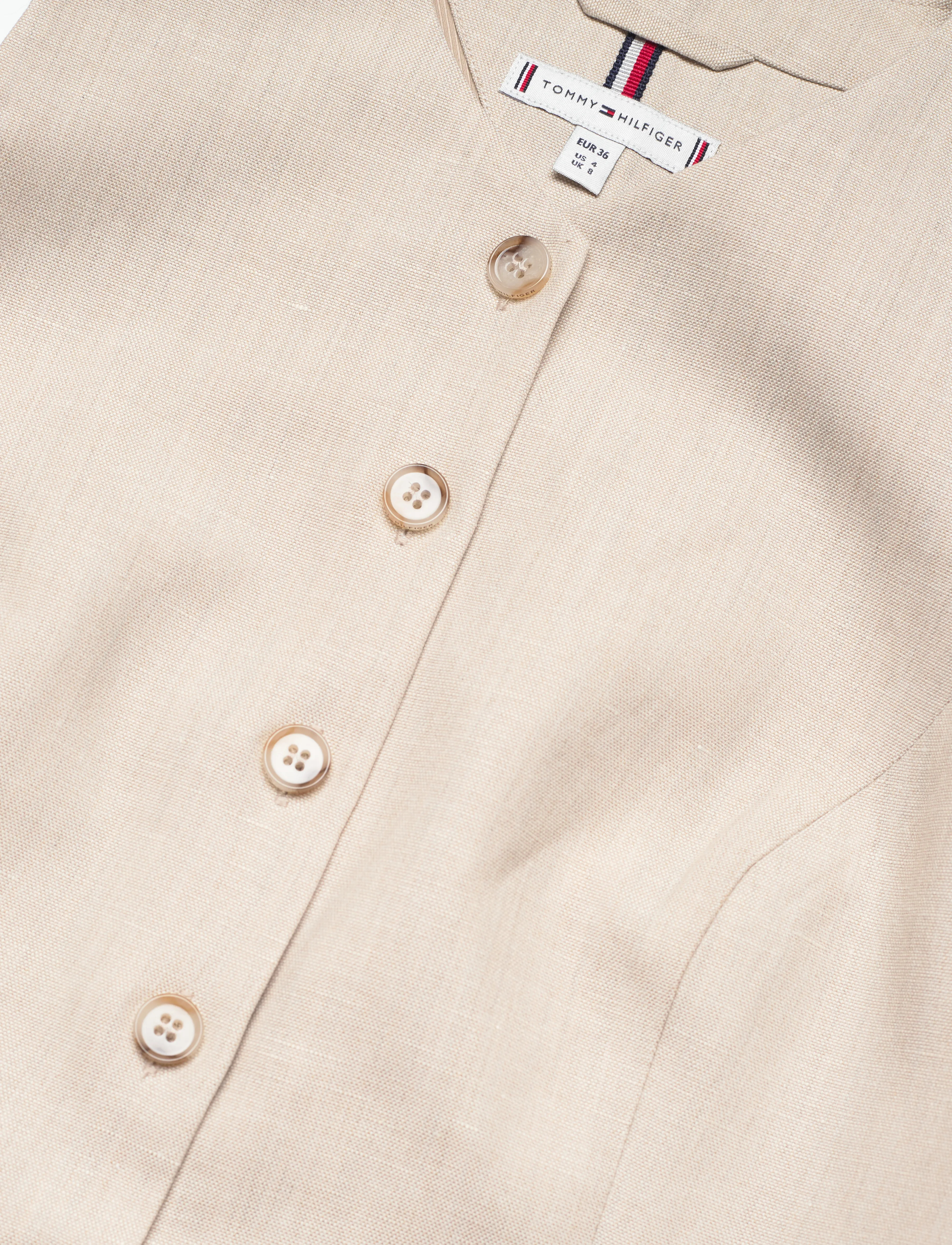 Tommy Hilfiger - LINEN MIX SLEEVELESS DRESS - korte kjoler - classic beige - 4