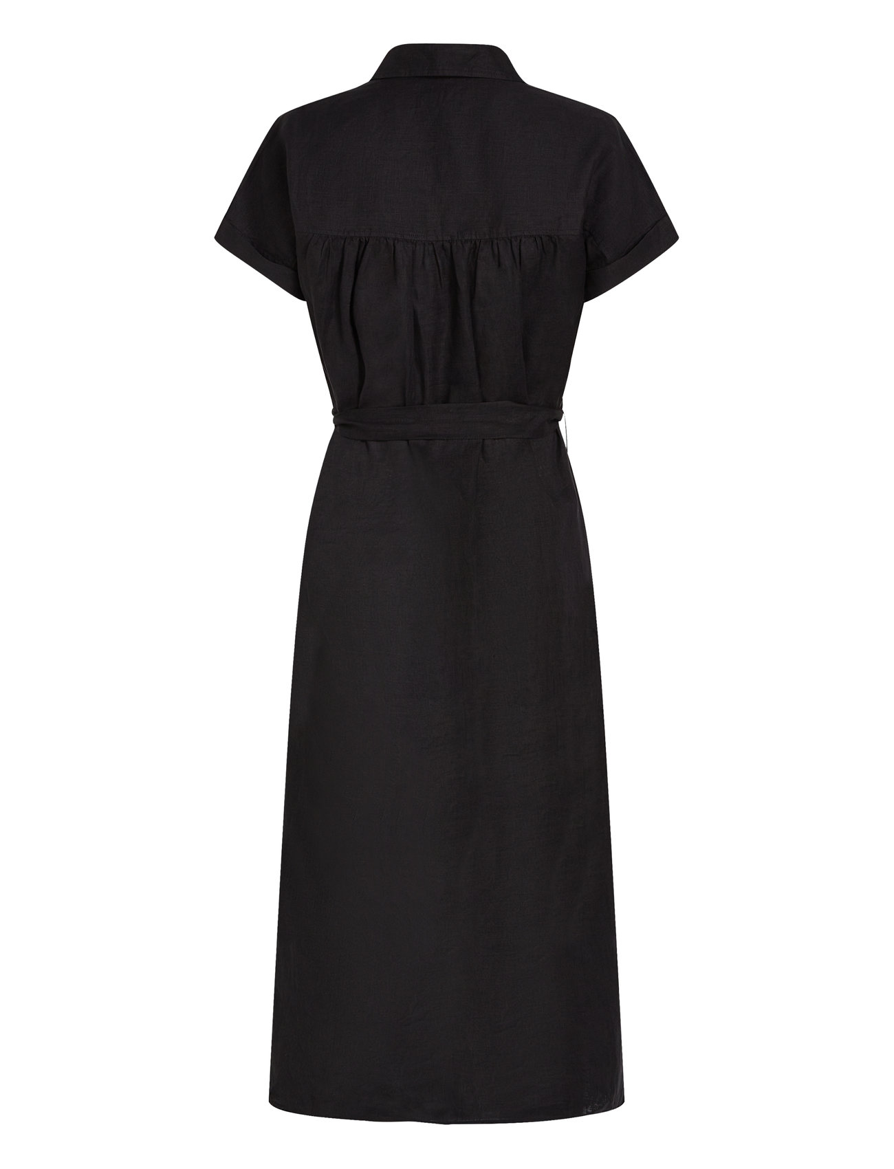 Tommy Hilfiger - ESS LINEN S/S MIDI SHIRT DRESS - hemdkleider - black - 4