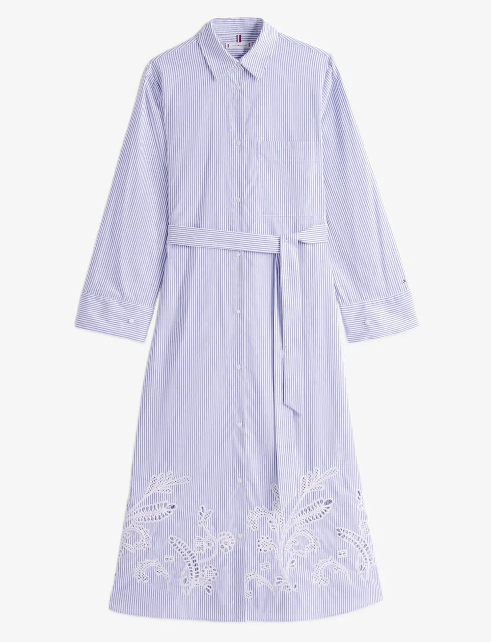 Tommy Hilfiger - BRODERIE ANGLAISE CO SHIRT DRESS - särkkleidid - classic ithaca/ cobalt blue - 0