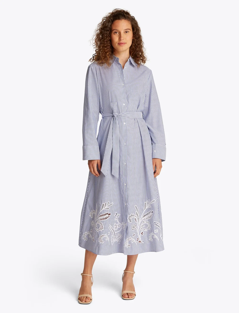 Tommy Hilfiger - BRODERIE ANGLAISE CO SHIRT DRESS - särkkleidid - classic ithaca/ cobalt blue - 2