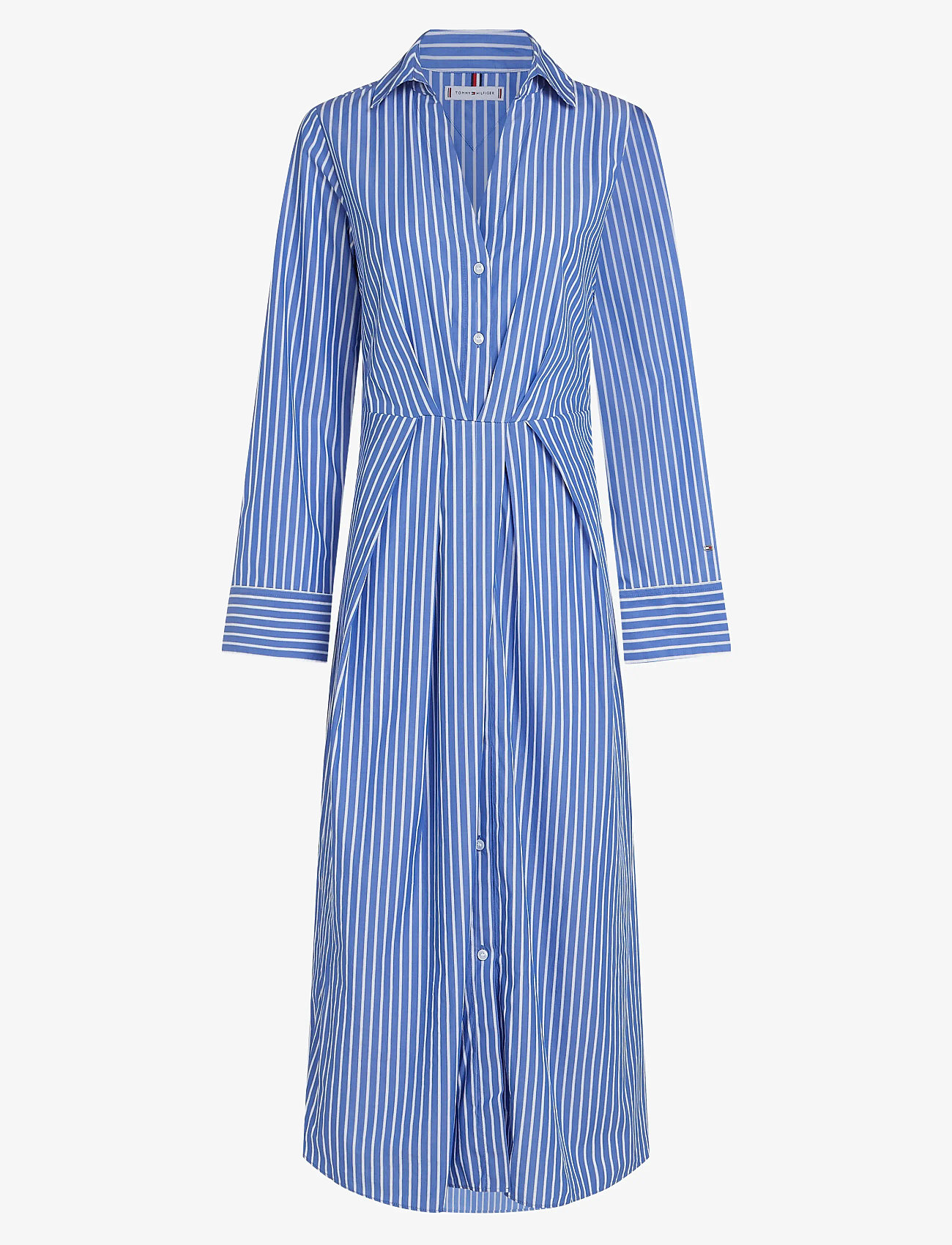 Tommy Hilfiger - SOFT CO KNOT LS SHIRT DRESS - skjortekjoler - stacking stp/ verona blue - 1