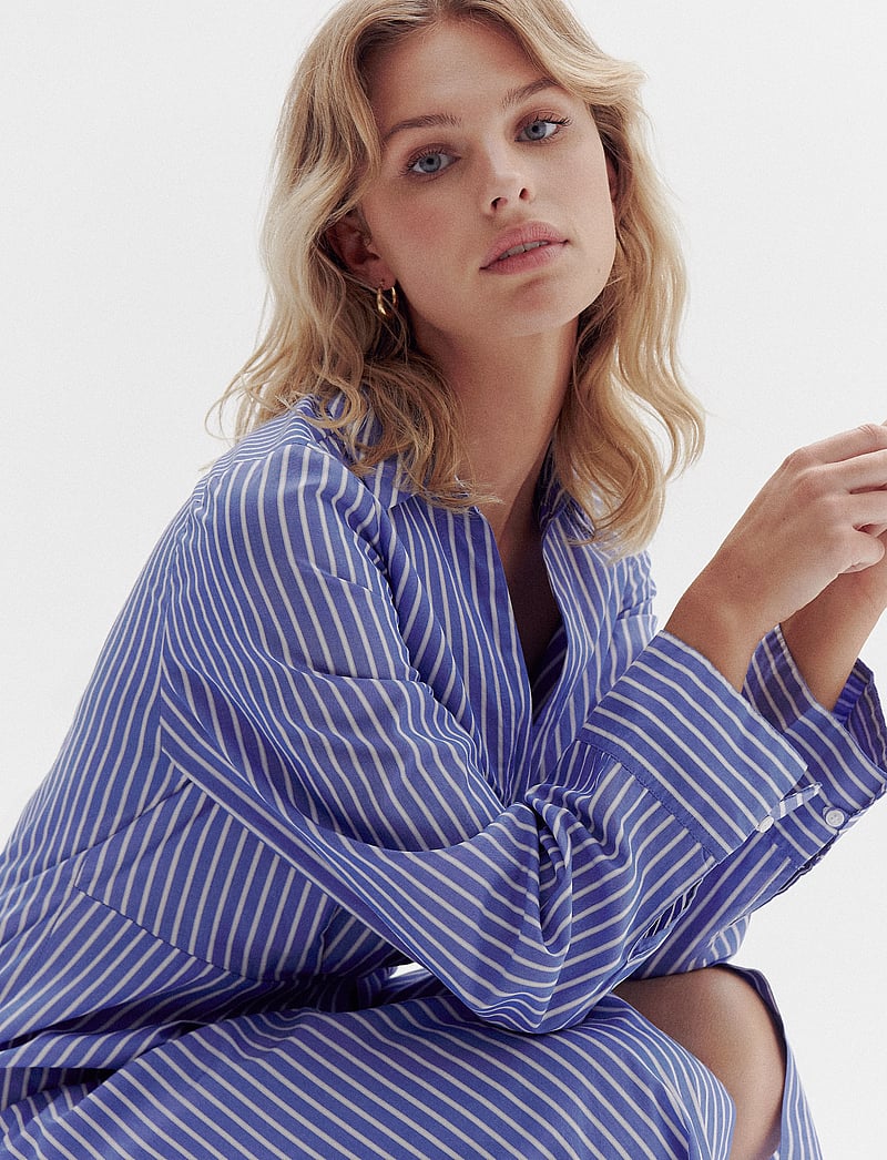 Tommy Hilfiger - SOFT CO KNOT LS SHIRT DRESS - skjortekjoler - stacking stp/ verona blue - 3