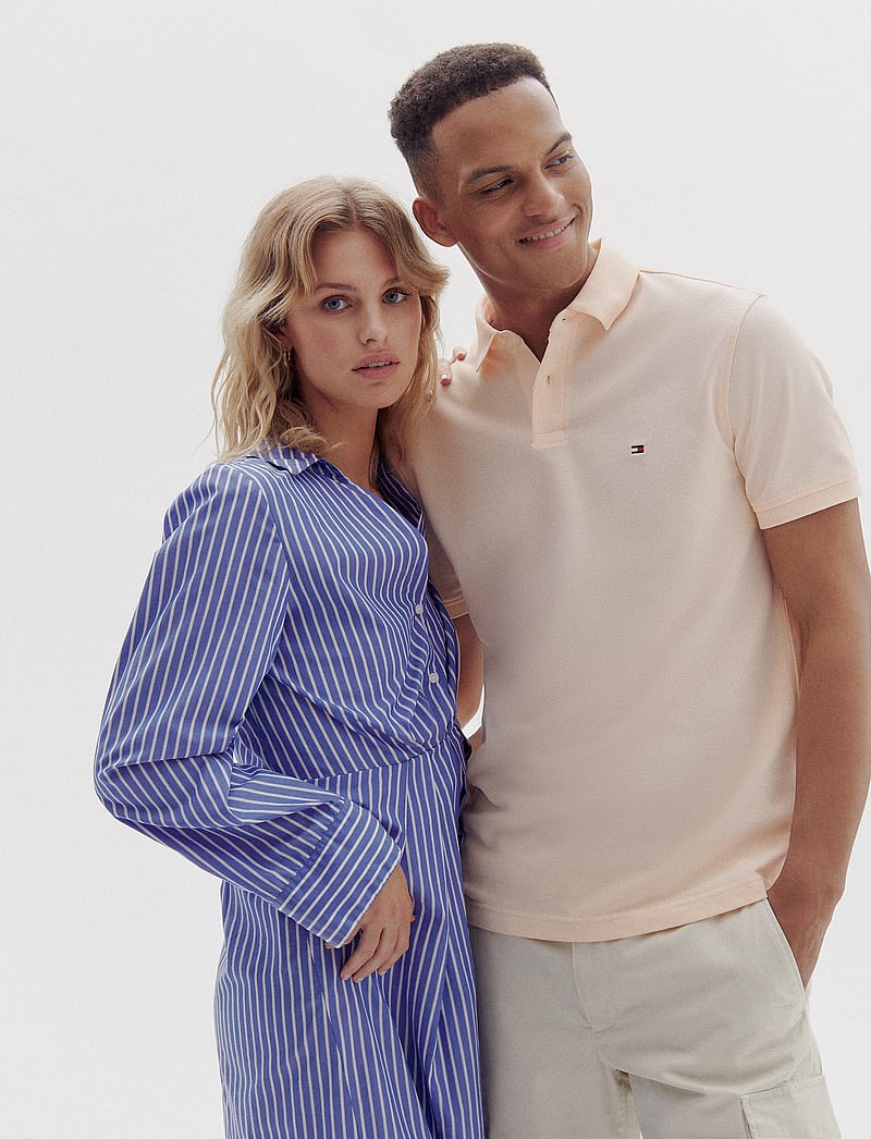 Tommy Hilfiger - SOFT CO KNOT LS SHIRT DRESS - skjortekjoler - stacking stp/ verona blue - 4