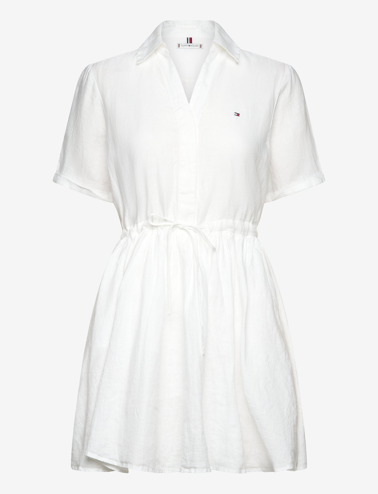 Tommy Hilfiger - ESS LINEN S/S SHORT DRESS - konfirmation - th optic white - 1
